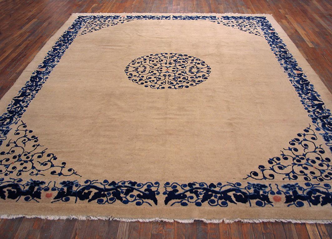 Hand-Knotted 19th Century Chinese Peking Carpet ( 9'4