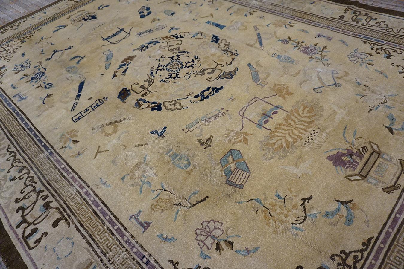 Hand-Knotted 19th Century Chinese Peking Carpet ( 9