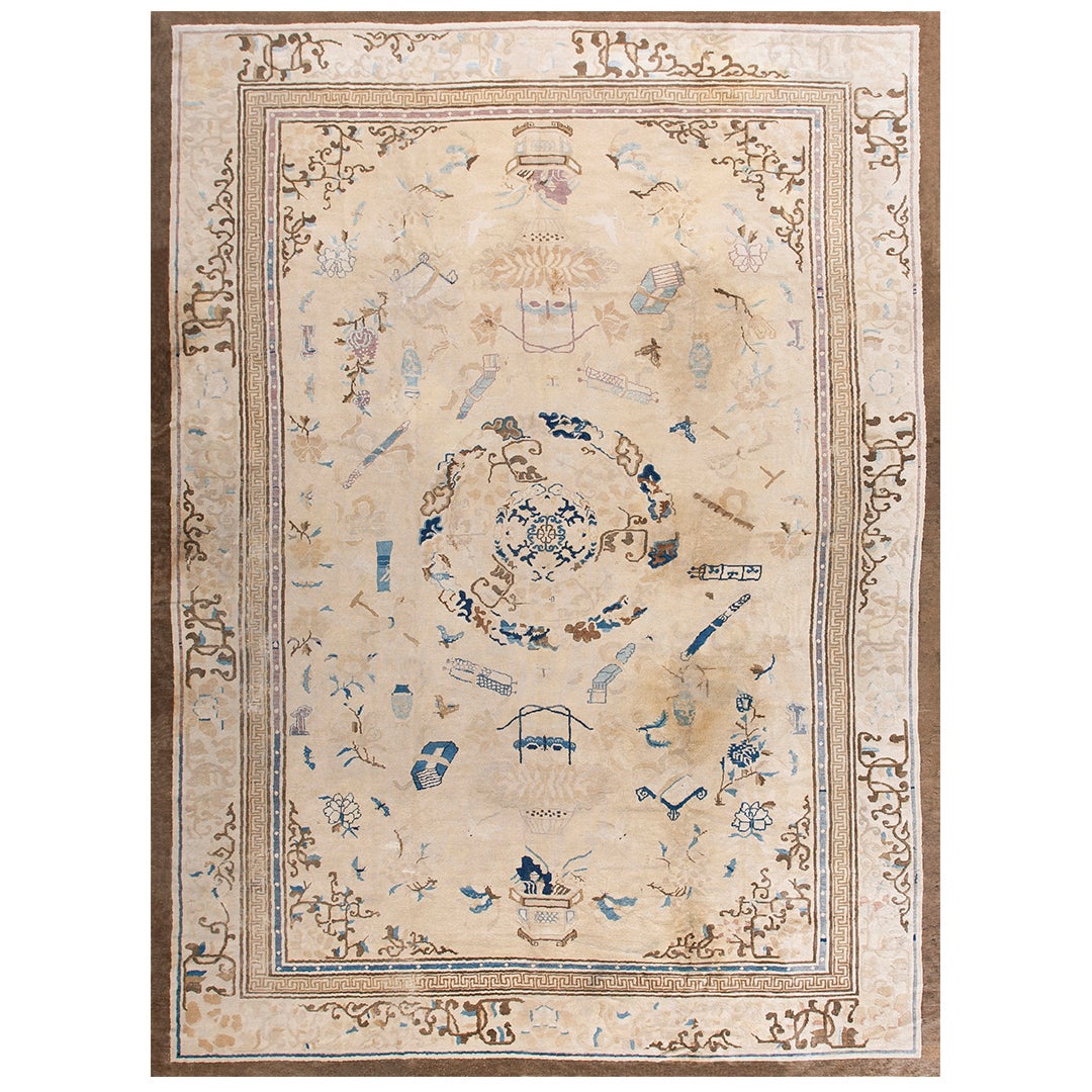 19th Century Chinese Peking Carpet ( 9" x 12'3" - 274 x 373 ) For Sale