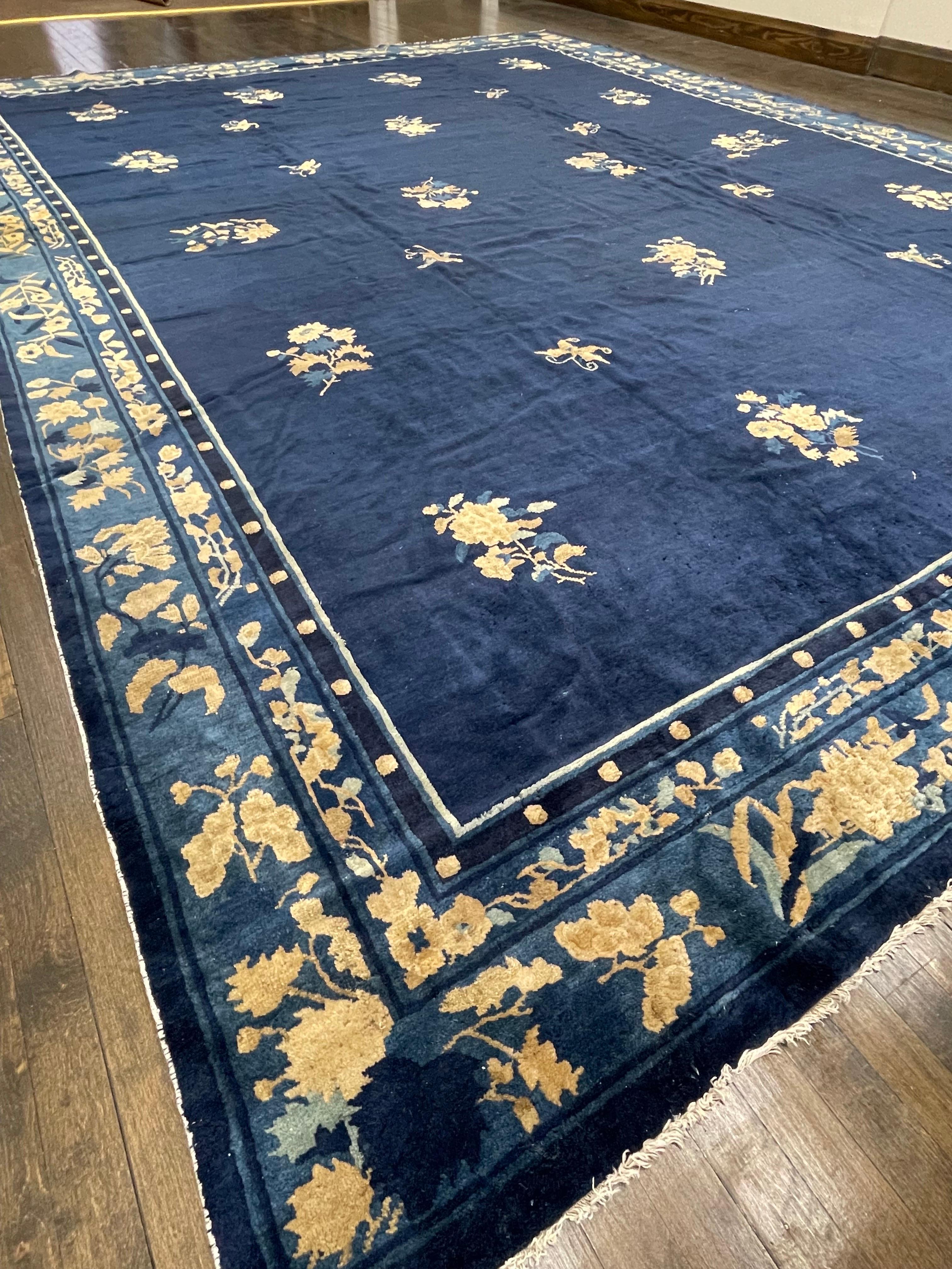 Vegetable Dyed Antique Chinese Peking Rug, Circa 1900 For Sale