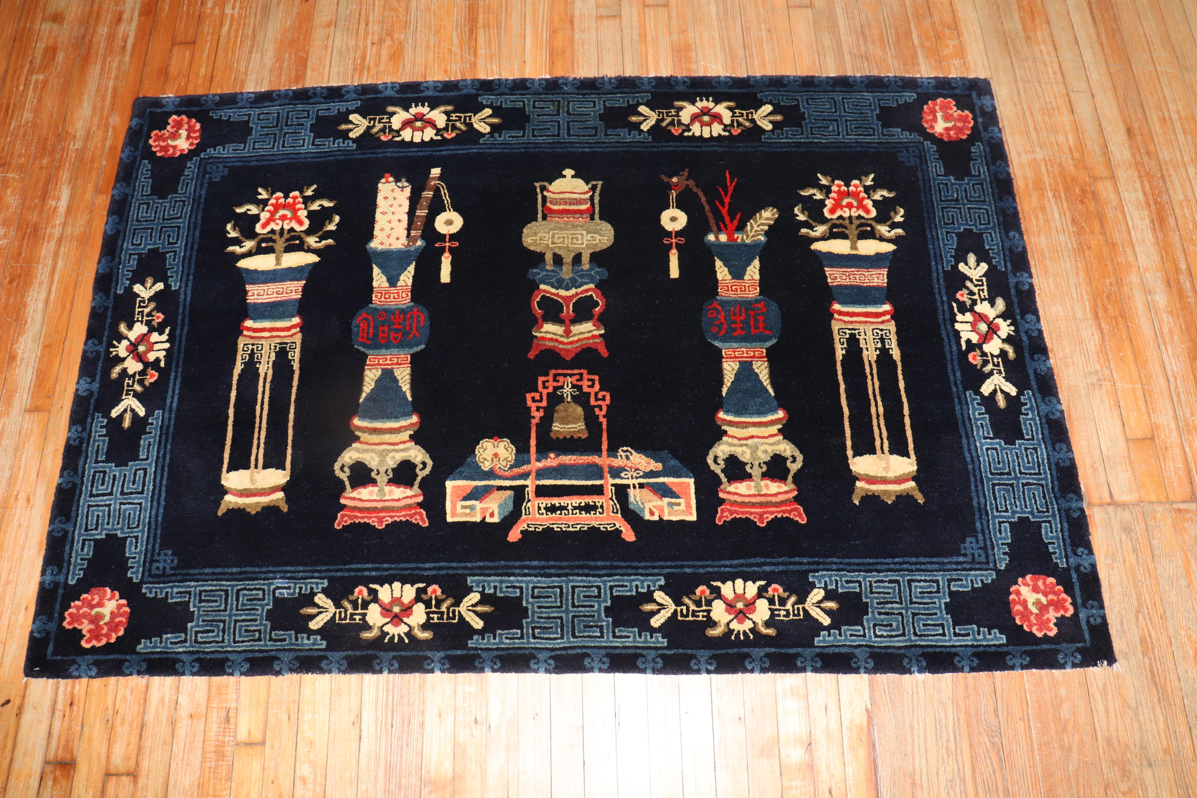 Antique Chinese Peking Rug For Sale 4