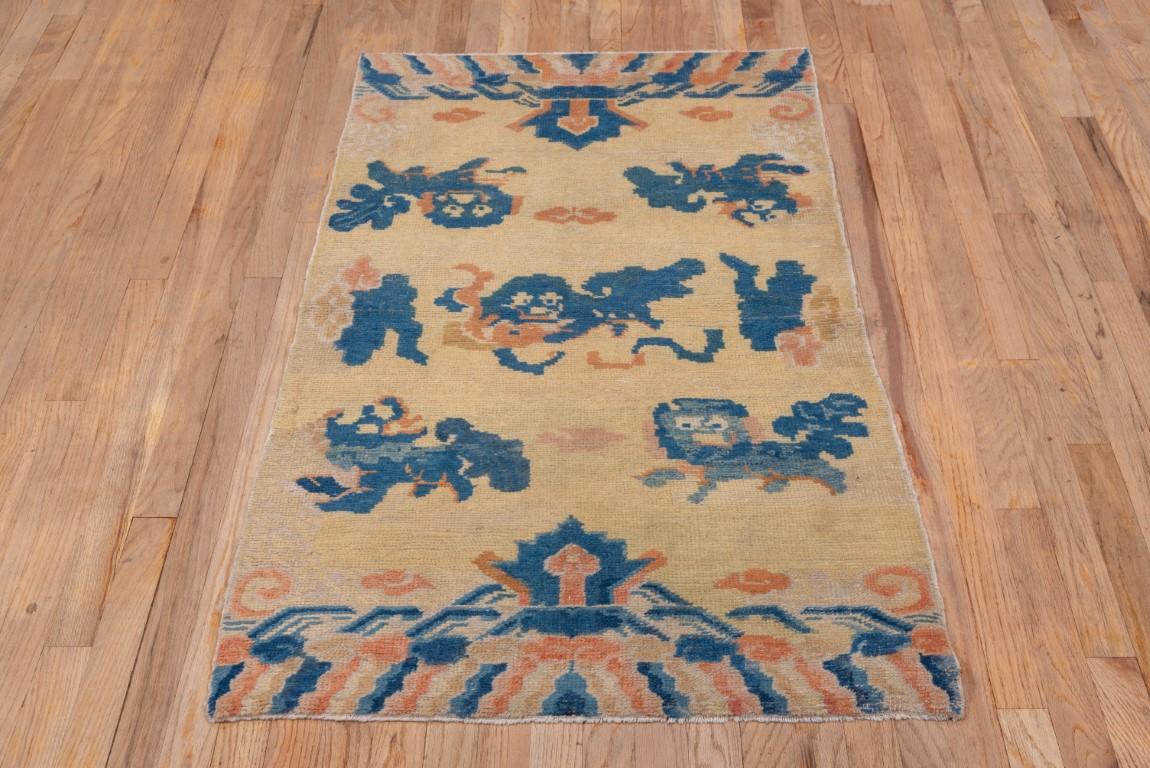 Hand-Knotted Antique Chinese Peking Rug  For Sale