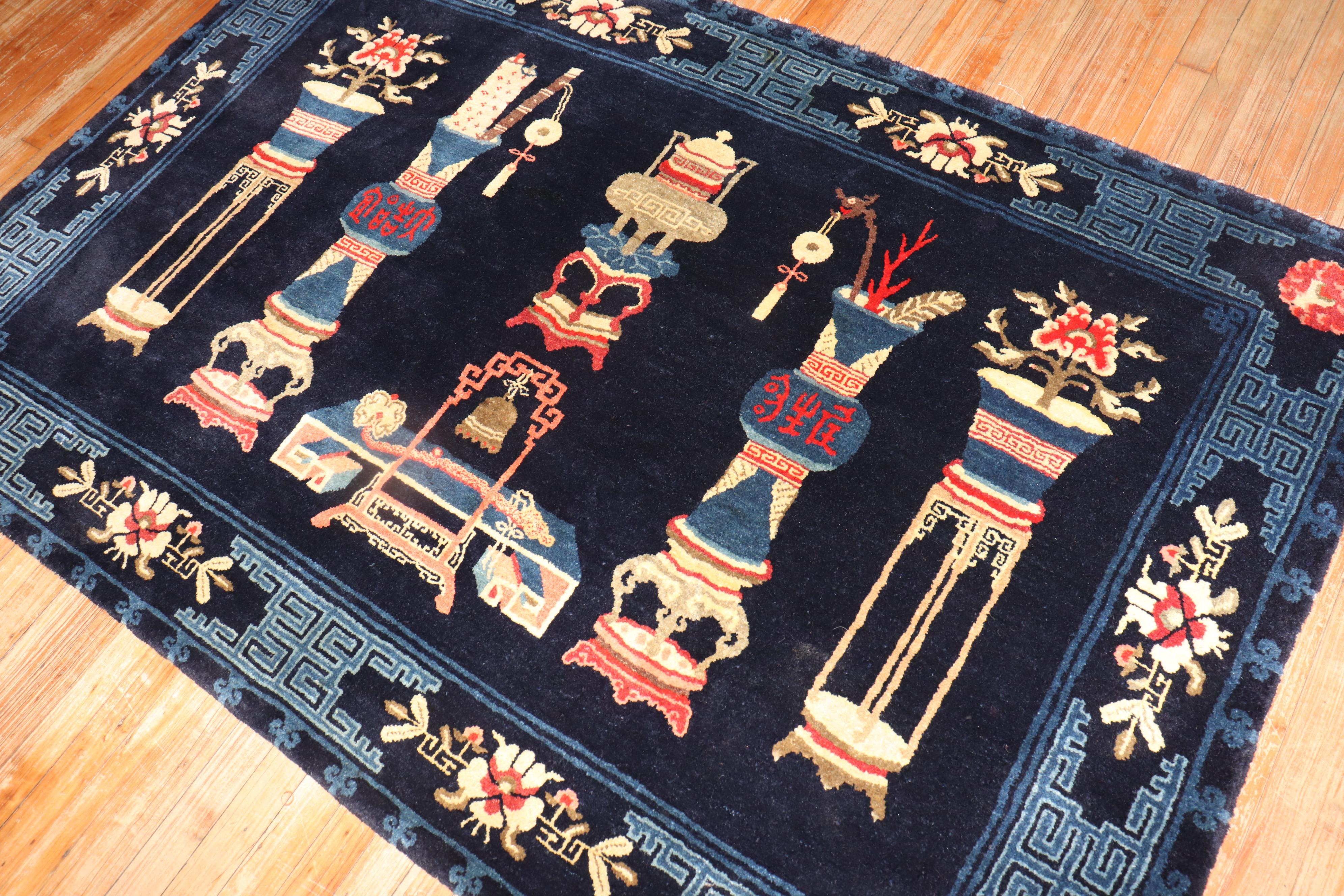 Antiker chinesischer Pekinger Teppich (Volkskunst) im Angebot