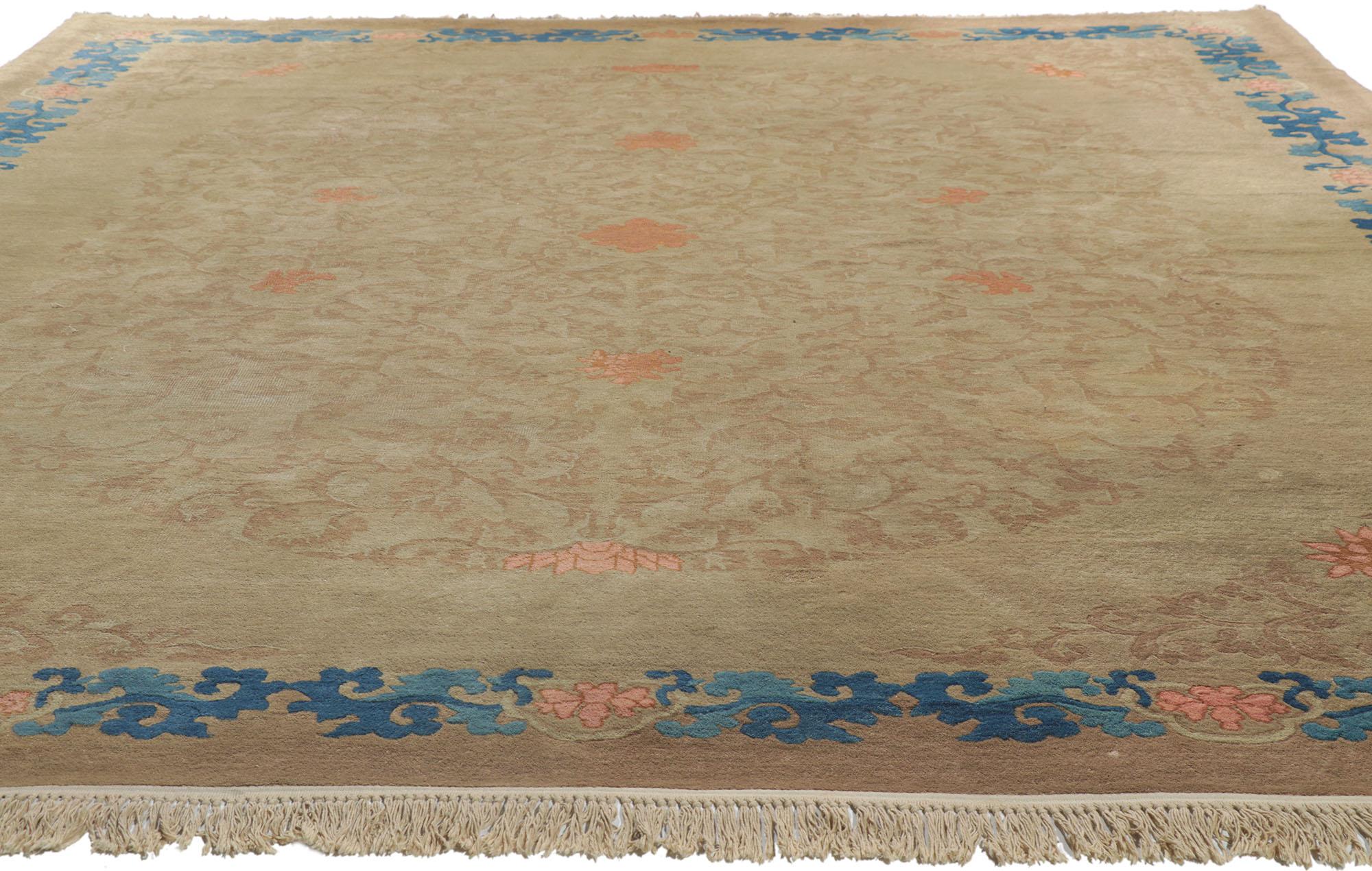 Chippendale chinois Tapis chinois ancien de Pékin de style chinois en vente