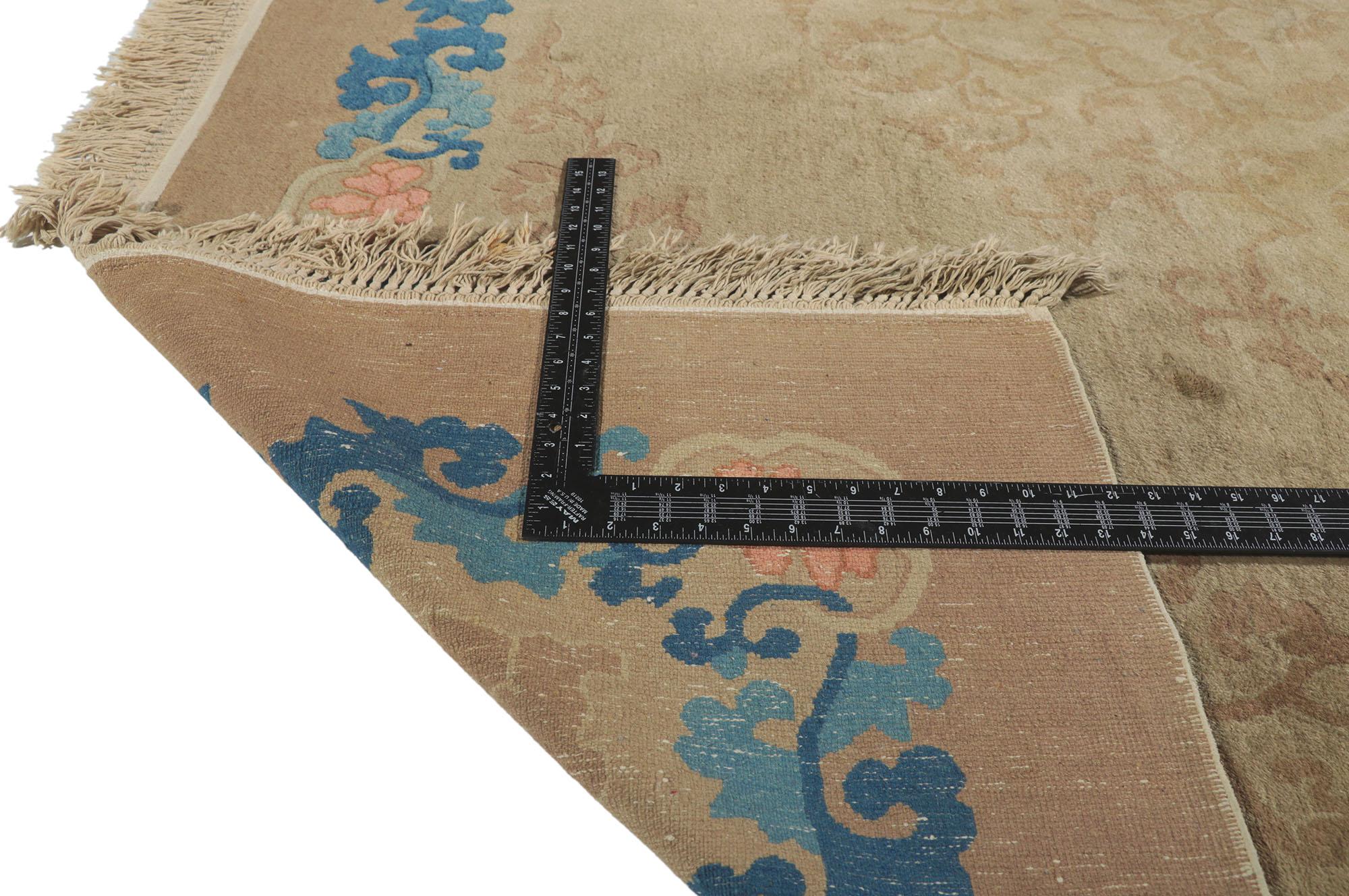 Hand-Knotted Antique Chinese Peking Rug For Sale