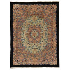 Antique Chinese Peking Rug with Romantic French Country Style