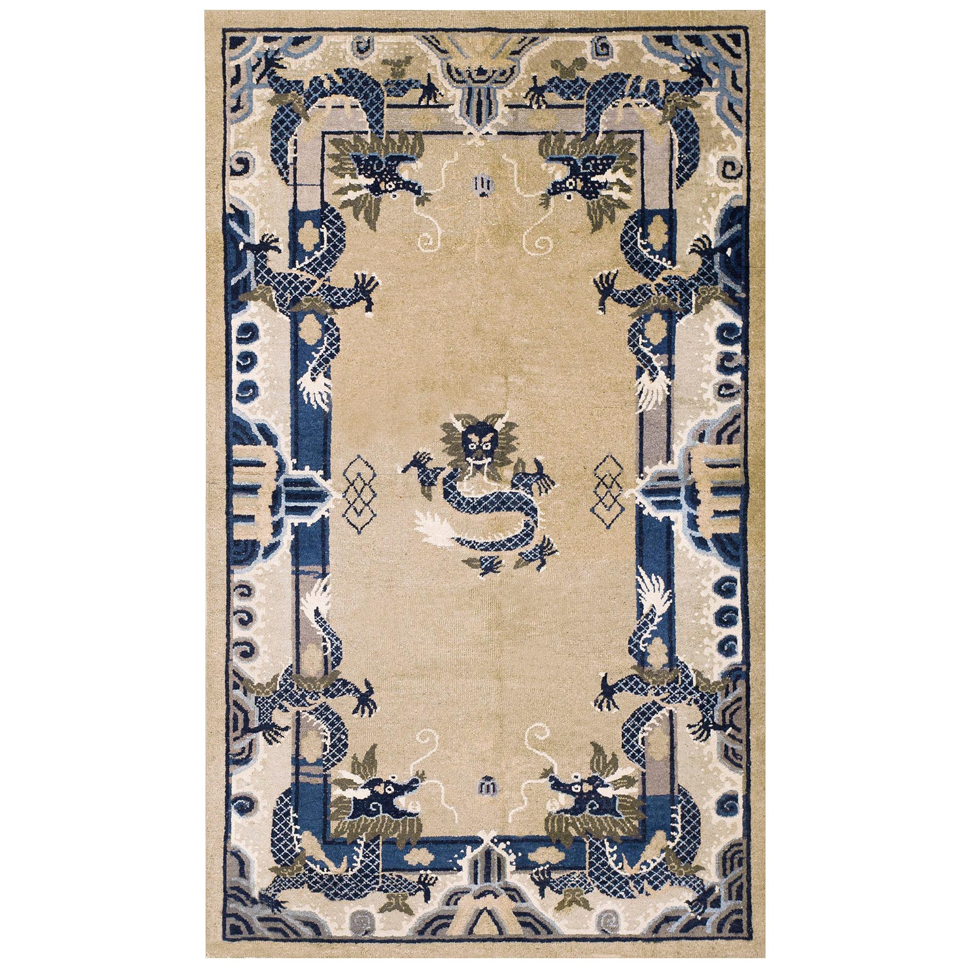 Early 20th Century Chinese Peking Dragon Carpet ( 4' x 6'10" - 122 x 208 )