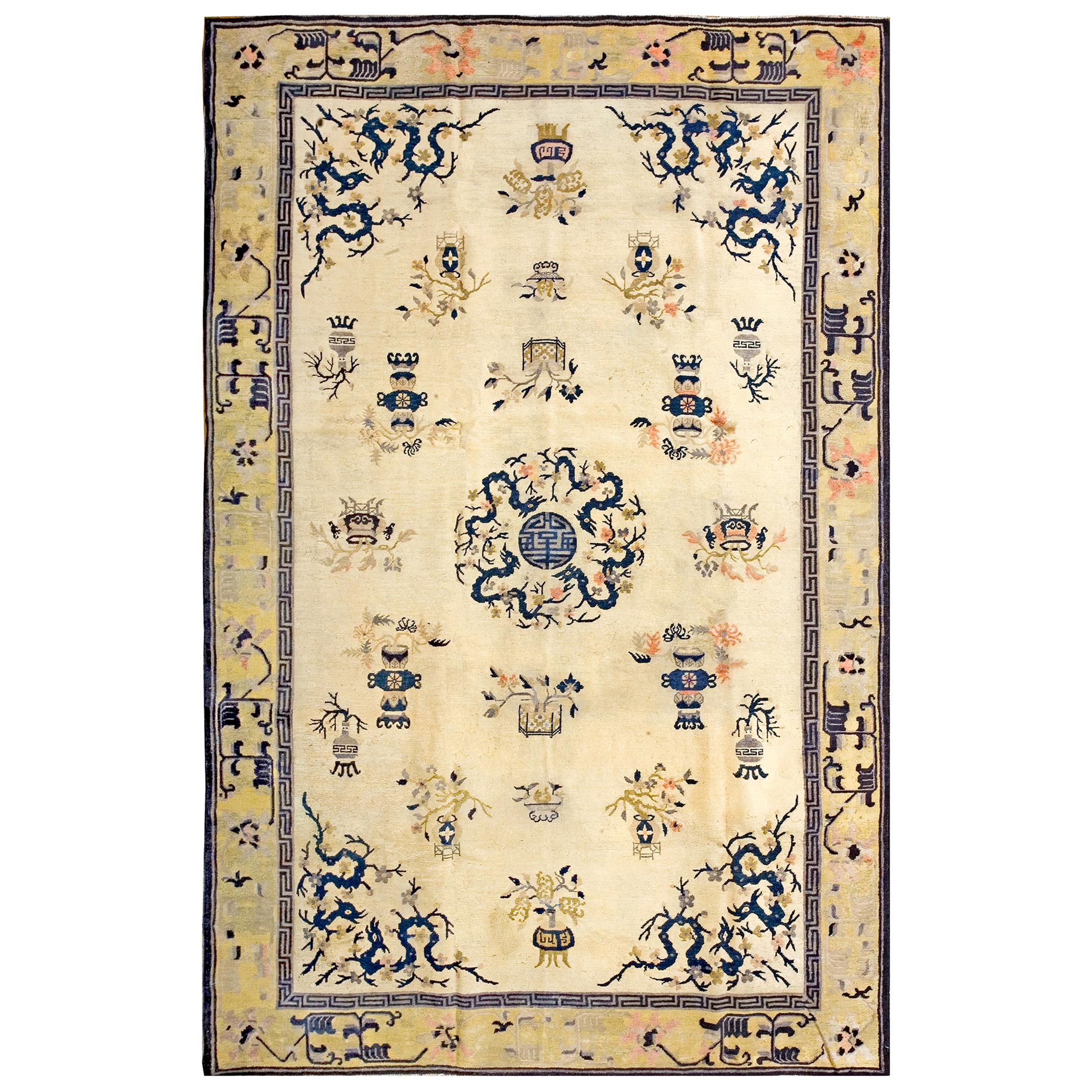 Tapis chinois ancien de Pékin de 1,90 m x 2,90 m 