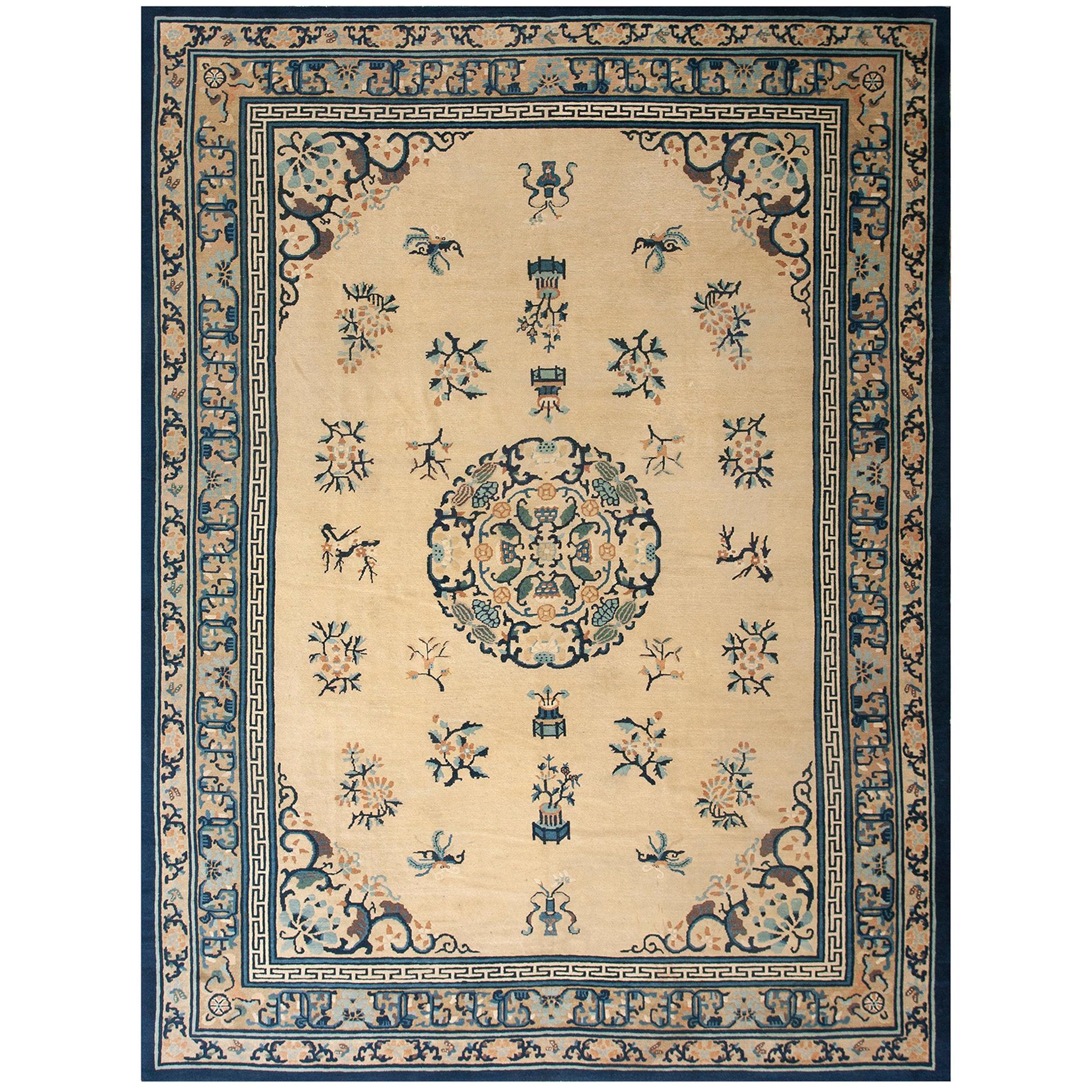 1920s Chinese Peking Carpet ( 9' x 11'9" - 275 x 358 ) For Sale