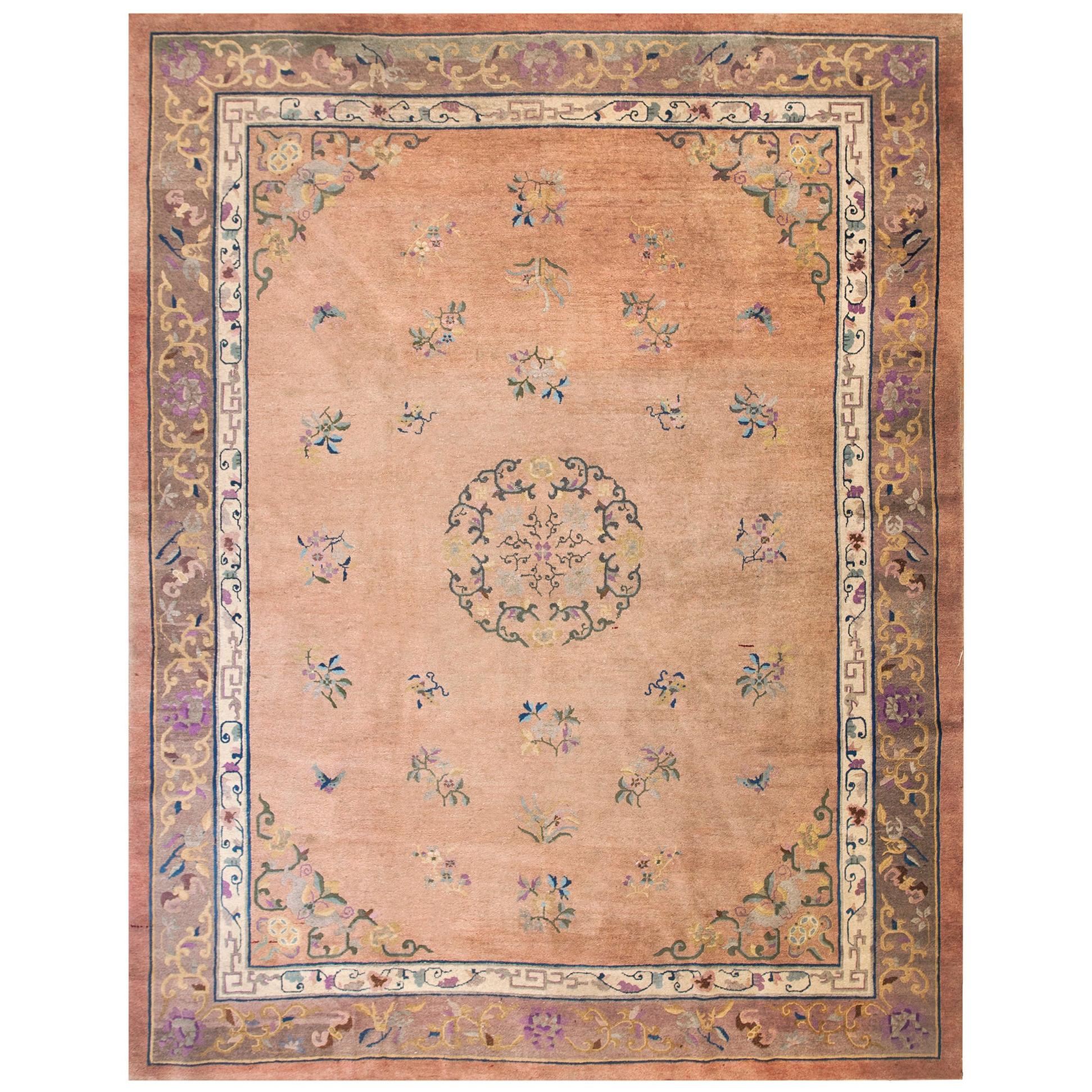 Antique Chinese Peking Rug 8' 10" x 11' 8" For Sale