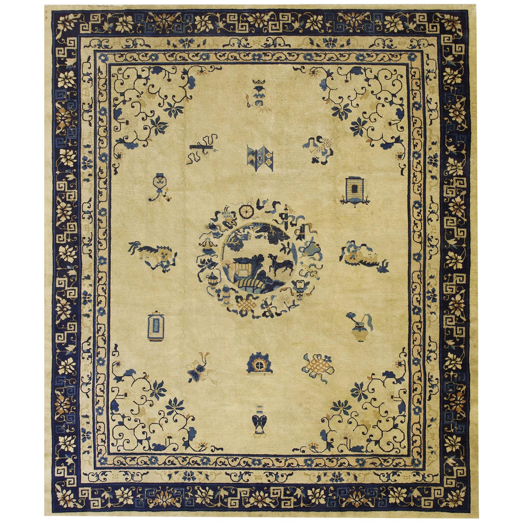 Early 20th Century Chinese Peking Carpet ( 8' x 9'6" - 245 x 290 ) For Sale