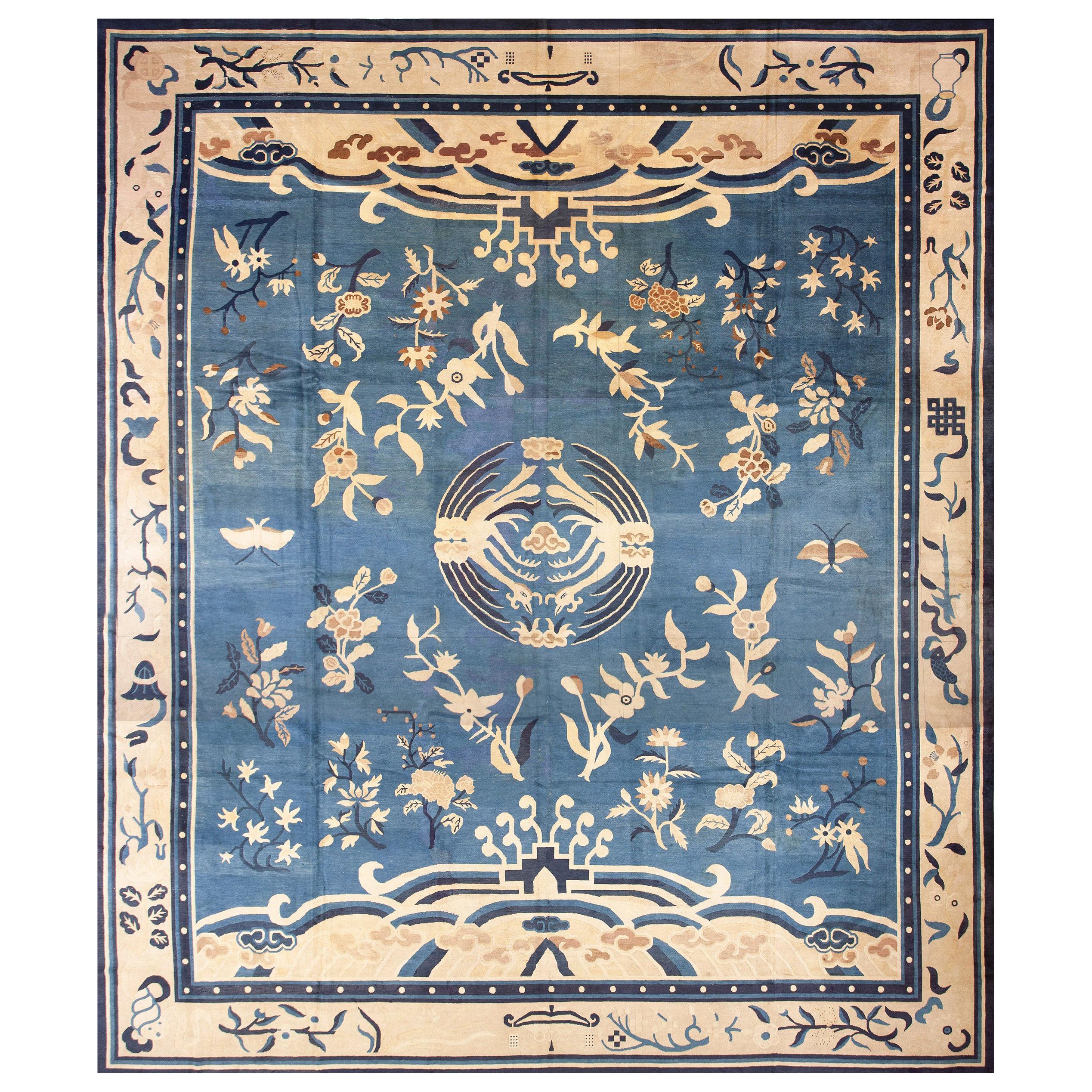 Tapis chinois ancien de Pékin de 15' 6"" x 18' 3" 