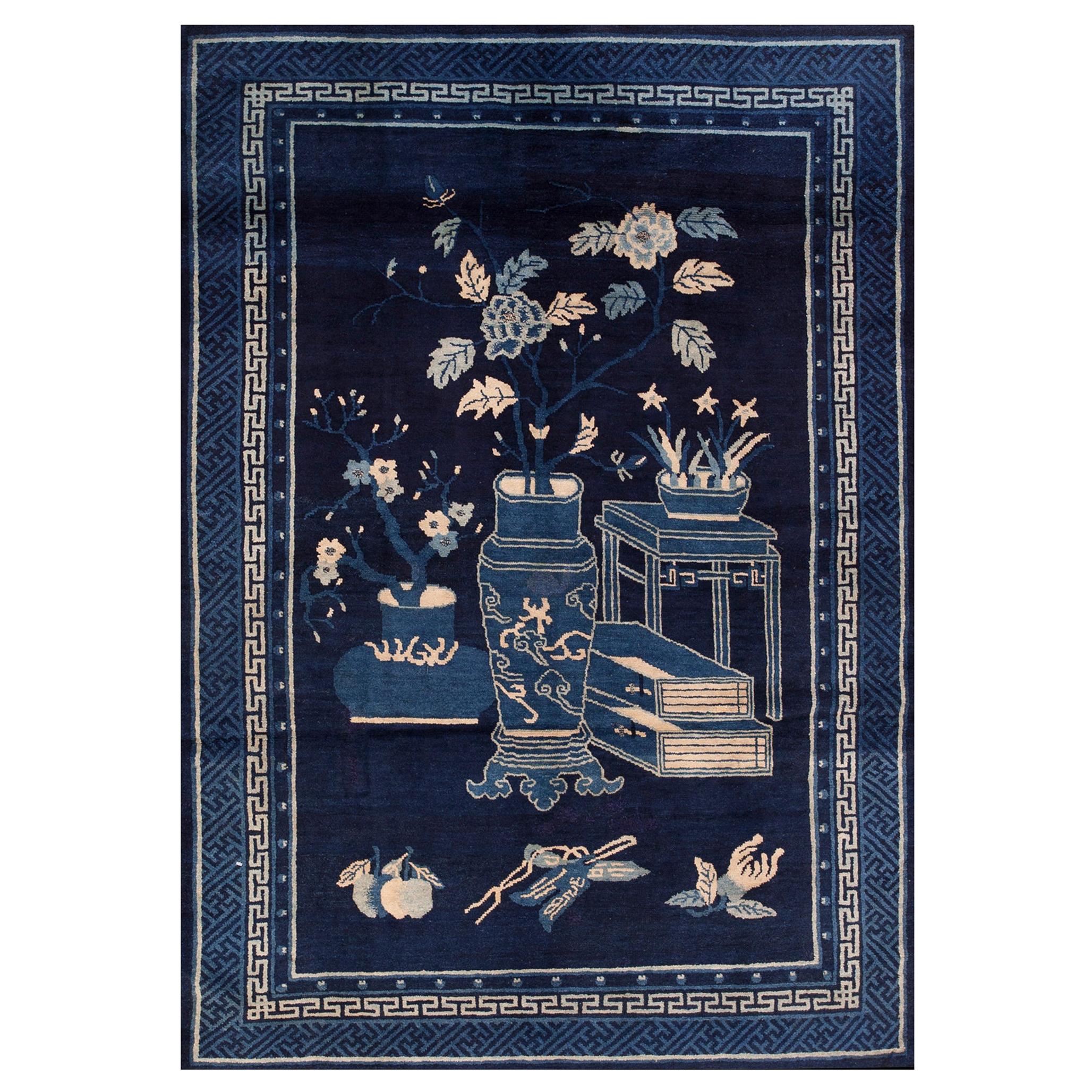 Early 20th Century Chinese Baotou Scholars Carpet ( 4' x 5'10" - 122 x 178 )