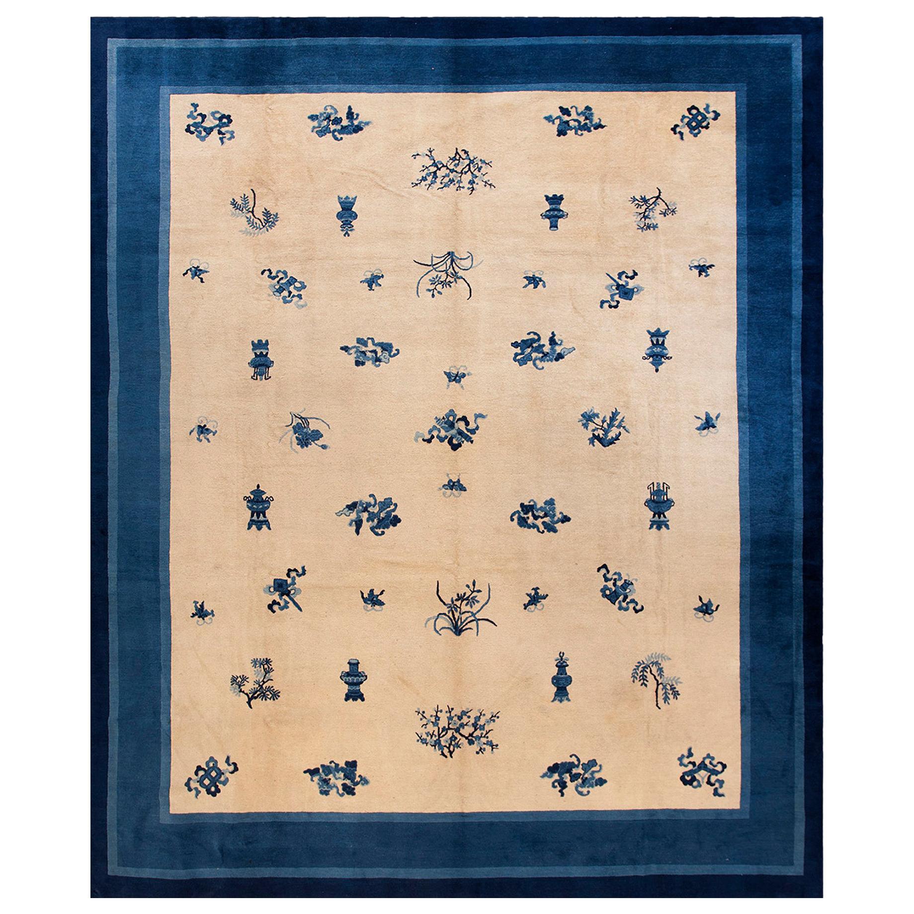 19th Century Chinese Peking Carpet  ( 11'2" x 13'10" - 340 x 422 ) For Sale