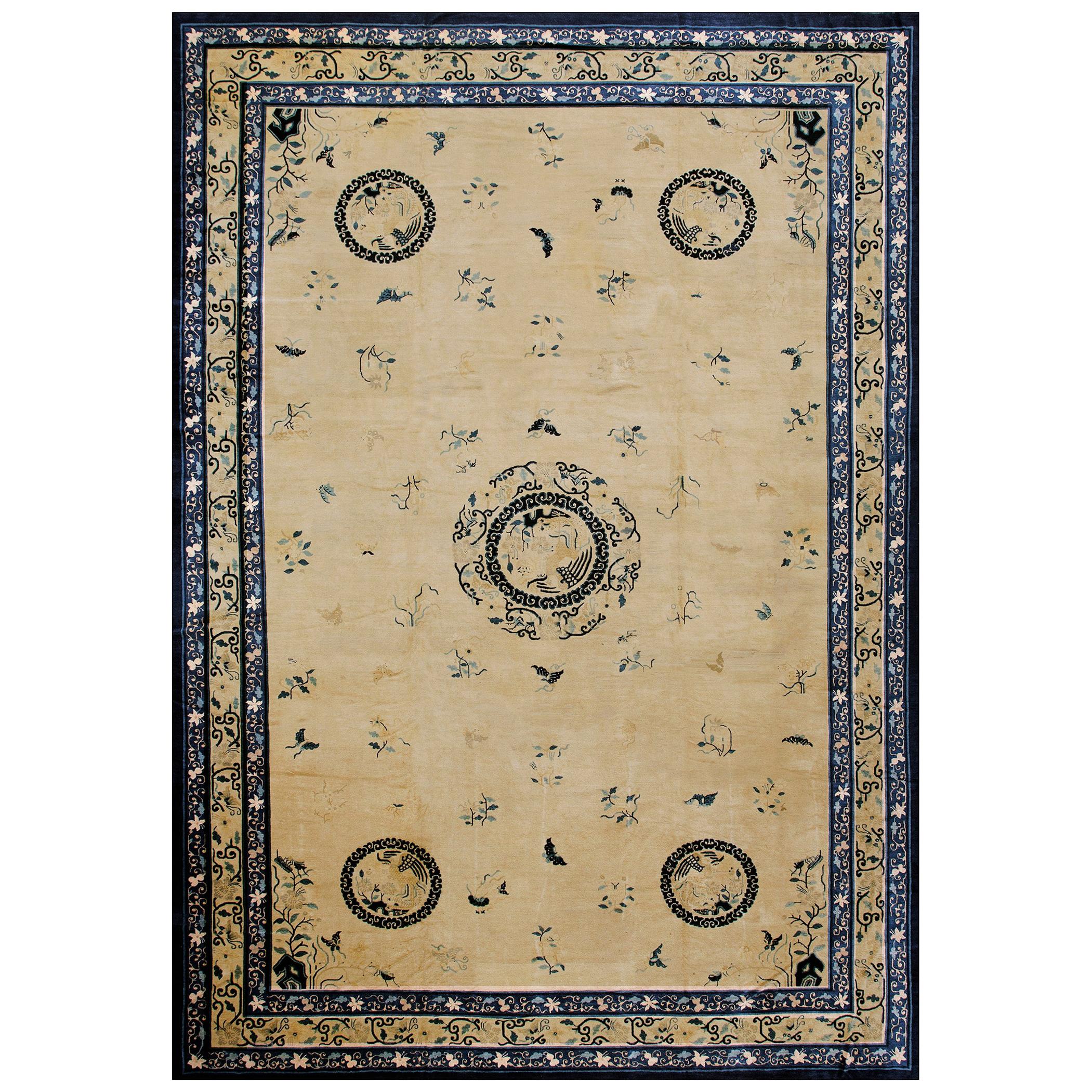 Antique Chinese Peking Rug 11' 8" x 17' 3"  For Sale
