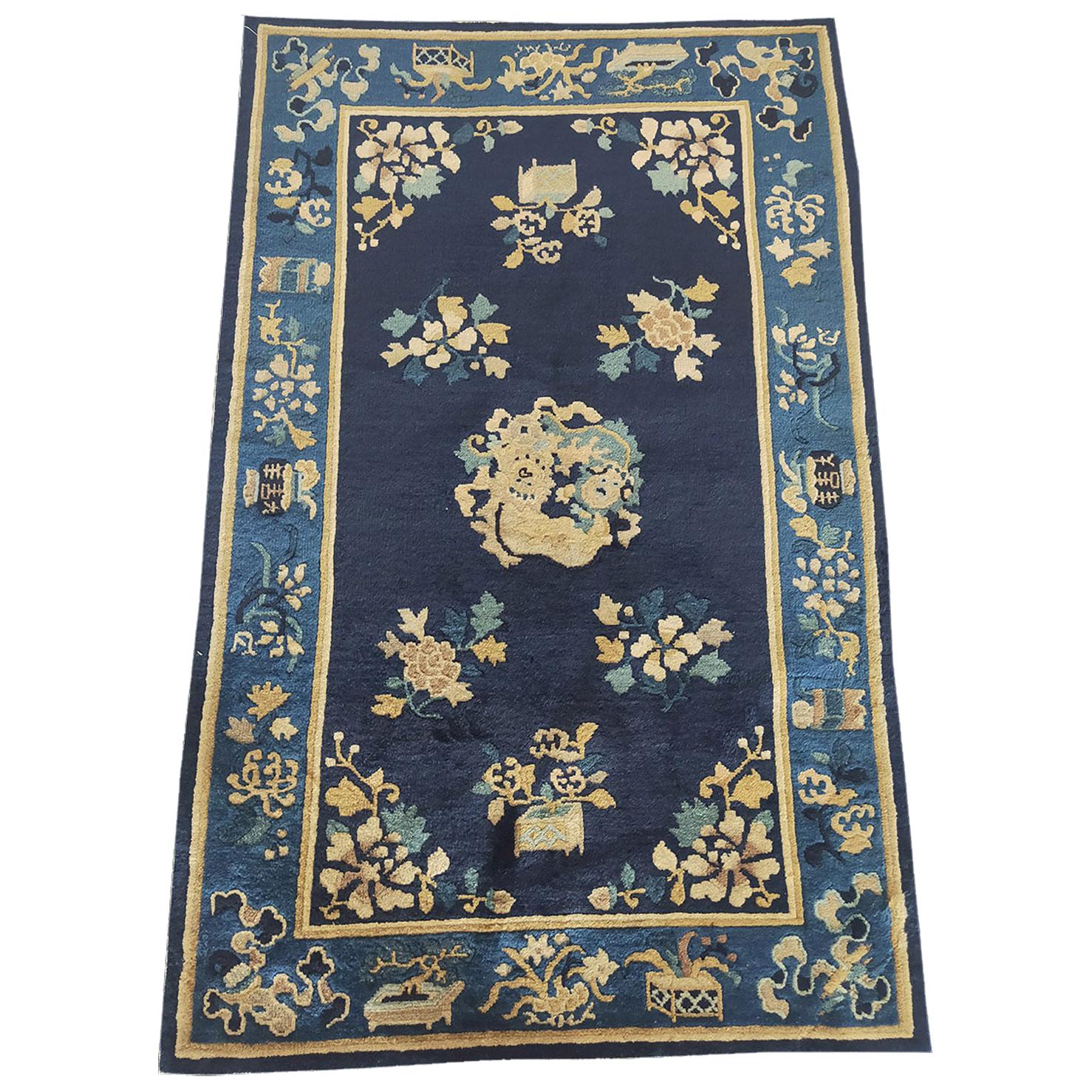 Tapis chinois de Pékin du début du 20ème siècle ( 3'2" x 4'10" - 97 x 147 )