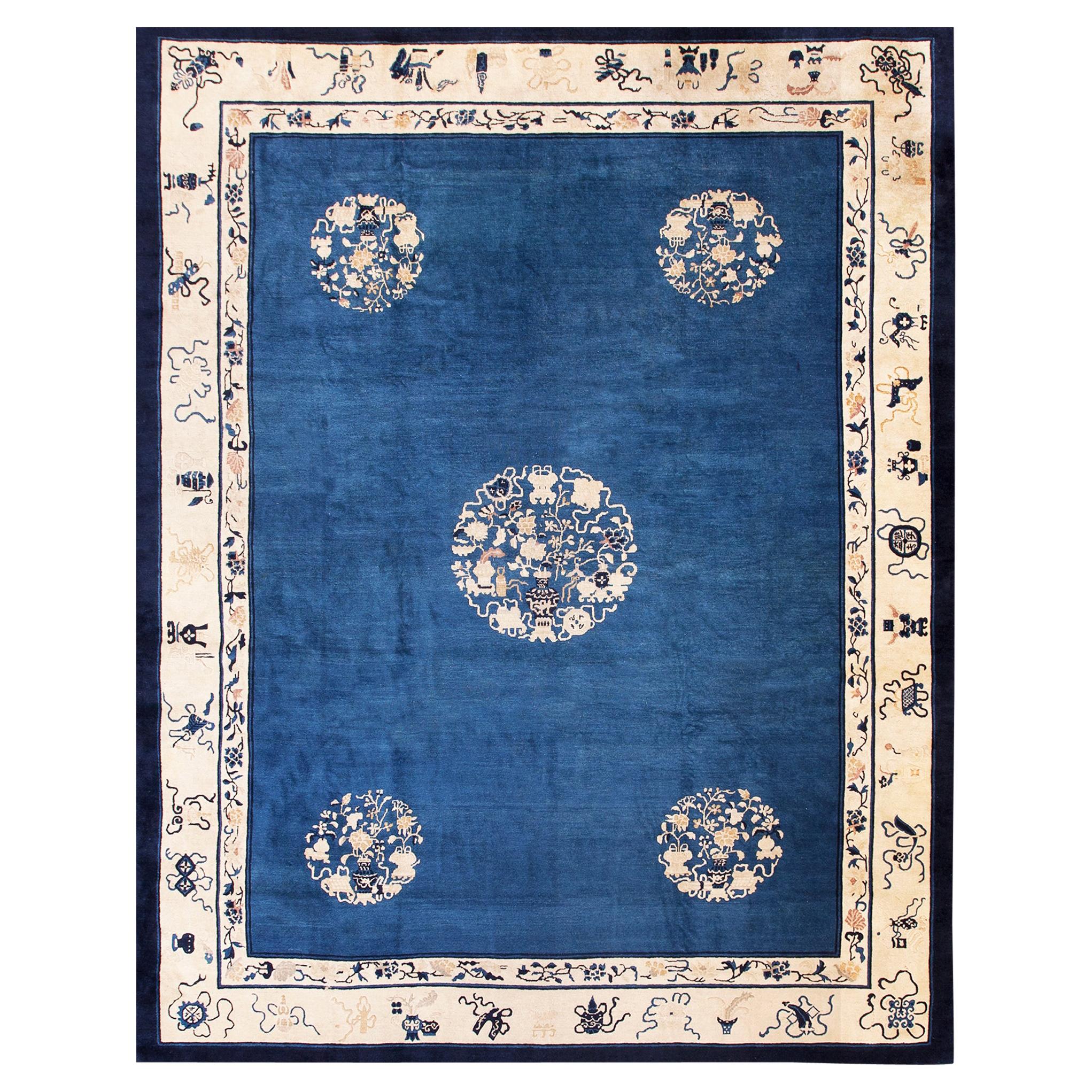 Antique Chinese Peking Rug 9' 0" x 11' 4" For Sale