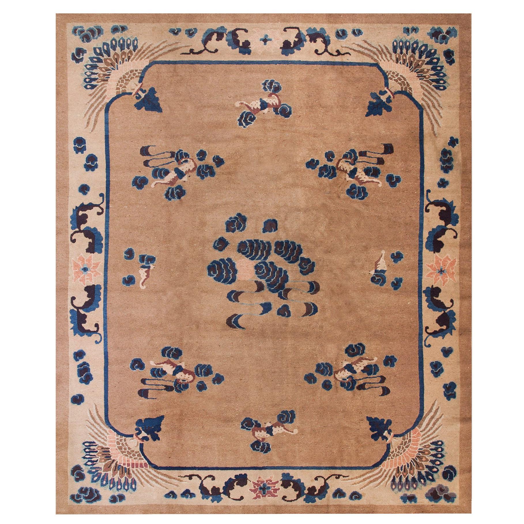 Antique Chinese Peking Rug 8' 0" x 9' 10" For Sale