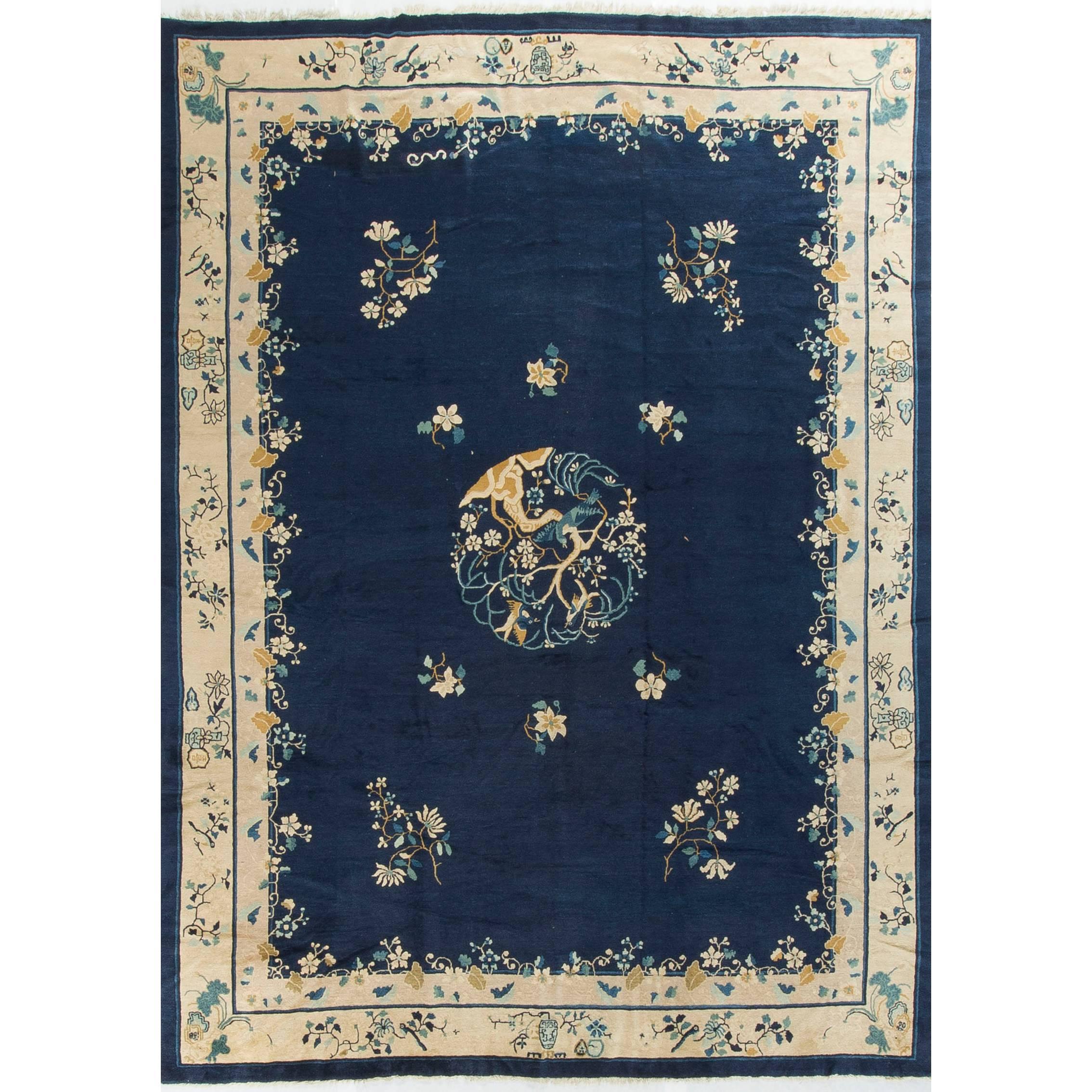 Antique Chinese Peking Rug circa 1900 For Sale