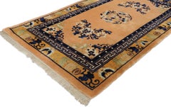 Antique Chinese Peking Rug with Chinoiserie Chic Style