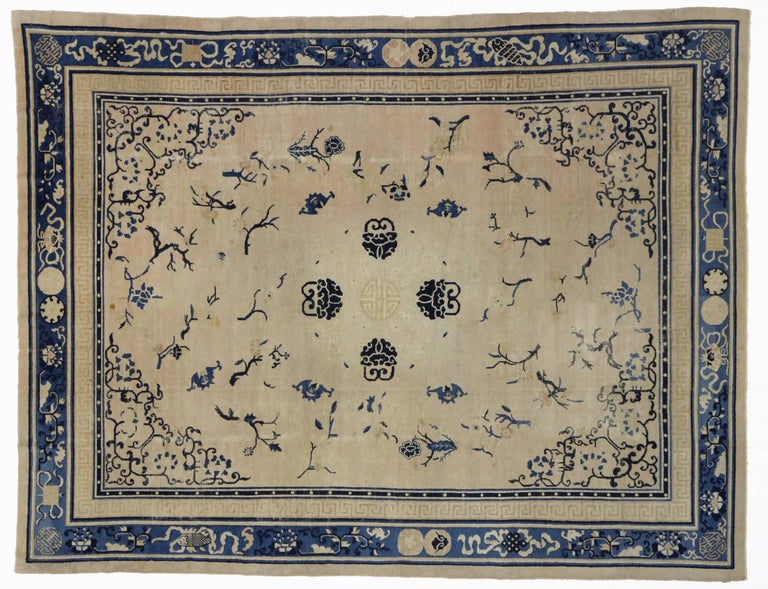 Antique Chinese Peking Rug with Chinoiserie Style For Sale at 1stdibs