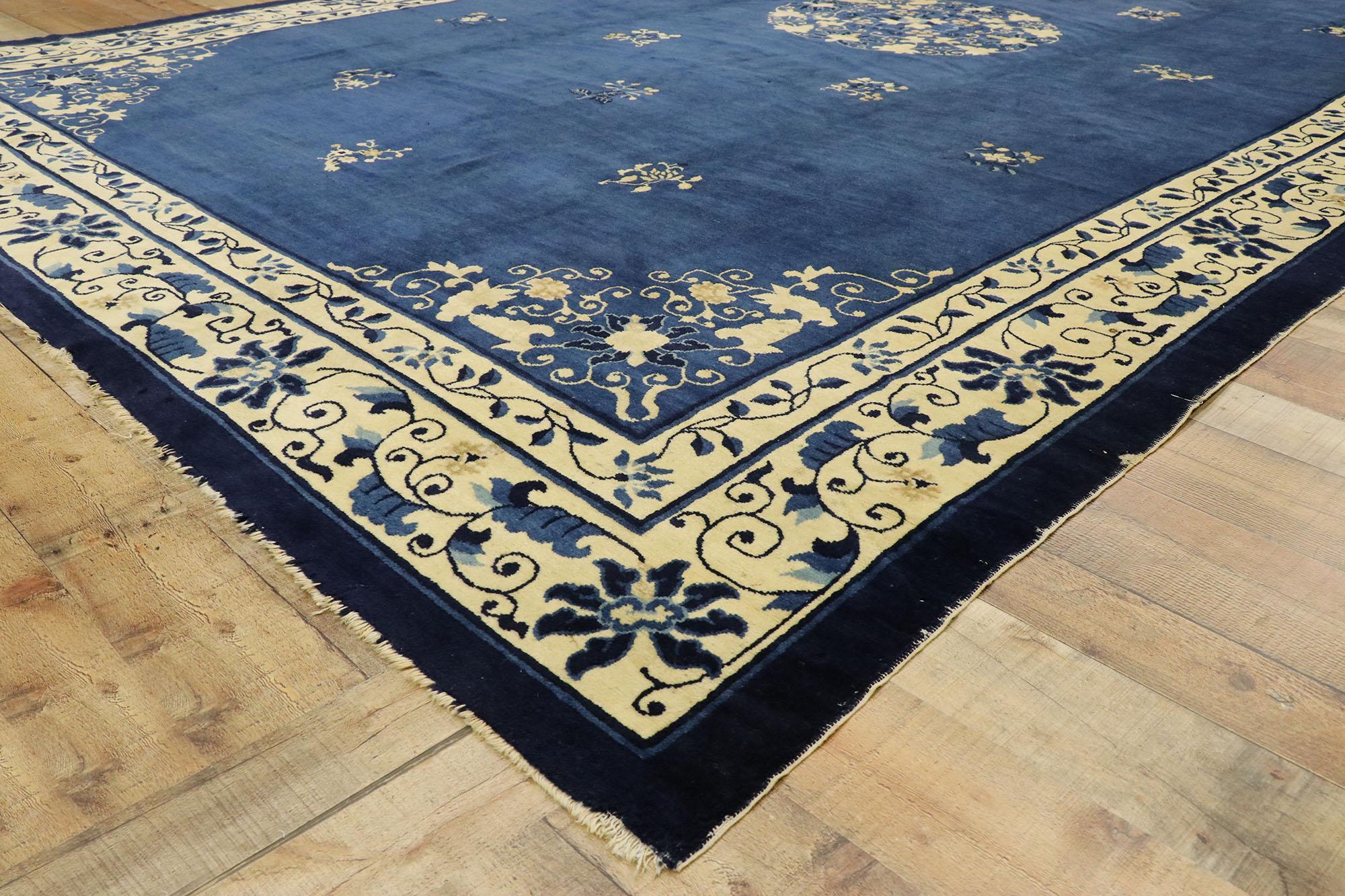 Alfombra china antigua de Pekín de estilo chino romántico Anudado a mano en venta