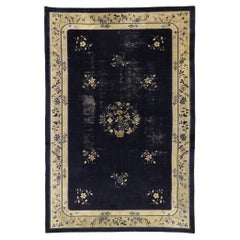 Antique Chinese Peking Rug with Rustic Chinoiserie Style