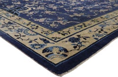 Antique Chinese Peking Rug with Tree Design and Chinoiserie Style