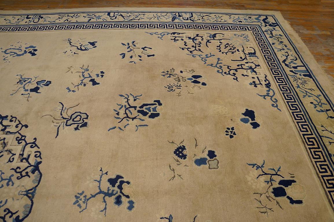 Laine Ancien tapis chinois de Pékin, 2,69 m x 3,48 m en vente