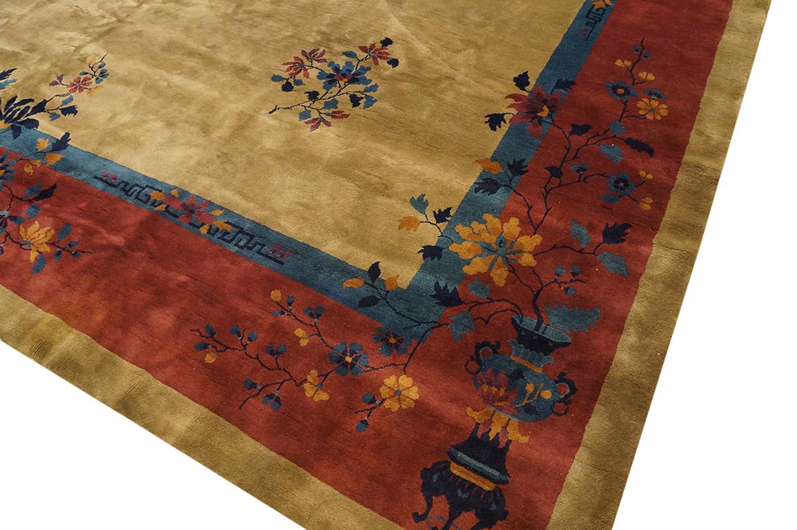 Alfombra china de Pekín de calidad Manchester de principios del siglo XX ( 12' x 15'6