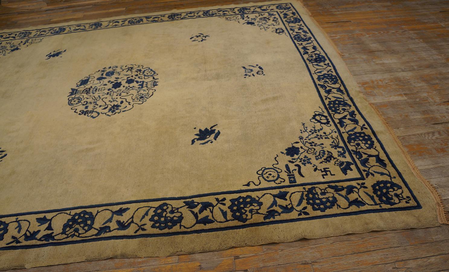 Hand-Knotted Antique Chinese, Peking Rugs 8' 0'' x 9' 7'' For Sale
