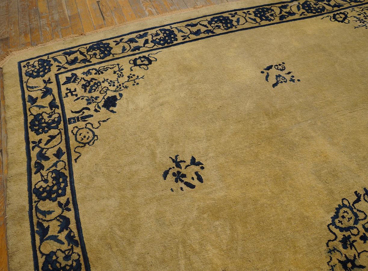 Antique Chinese, Peking Rugs 8' 0'' x 9' 7'' In Good Condition For Sale In New York, NY