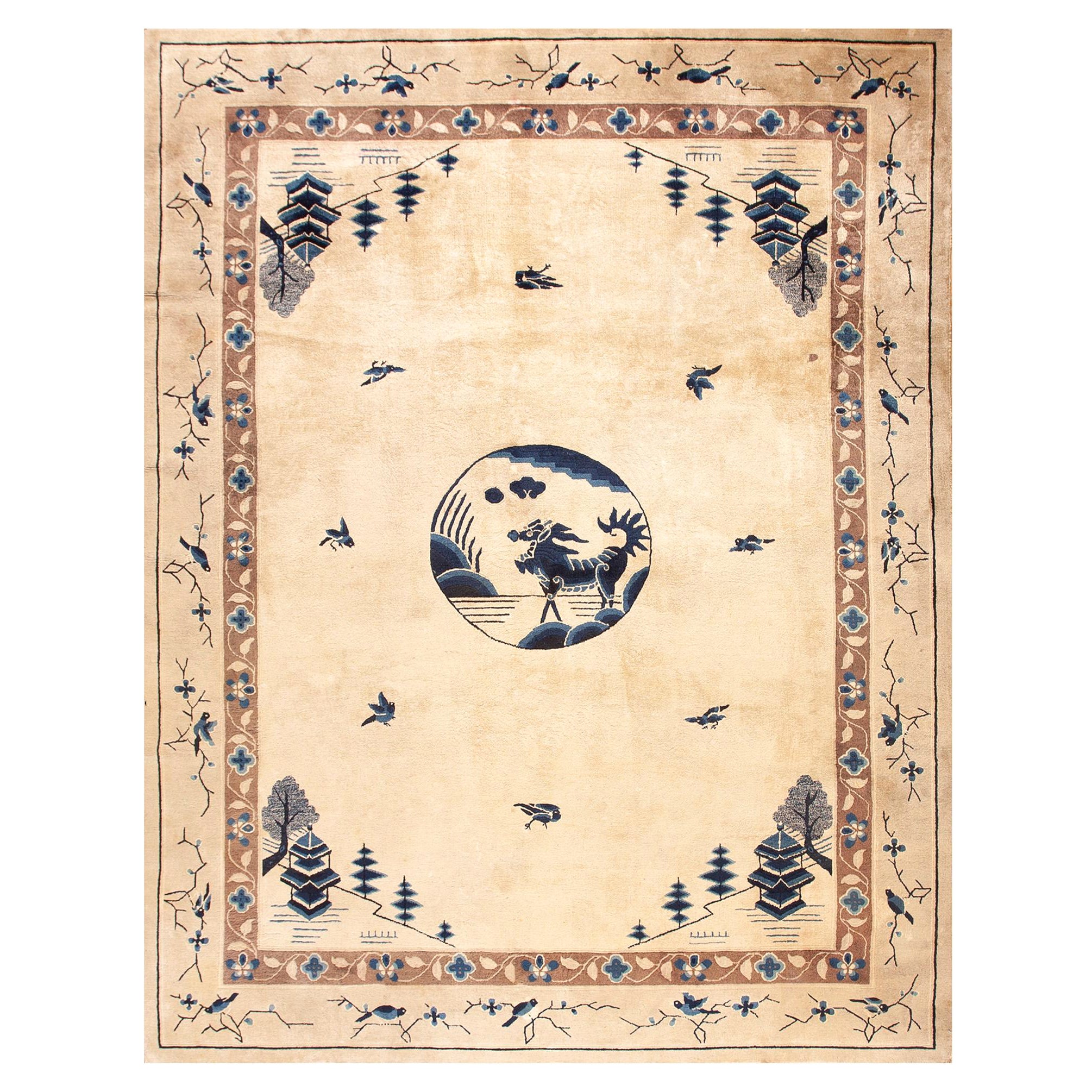 Antique Chinese, Peking Rugs 9' 0'' x 11' 9'' For Sale