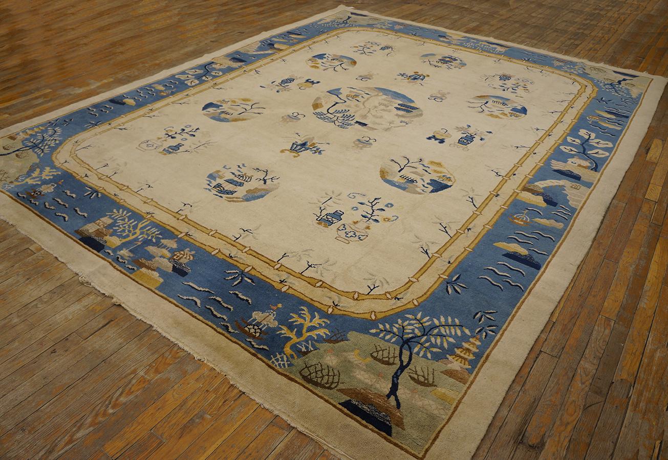 Hand-Knotted Early 20th Century Chinese Peking Carpet ( 9'' x 11'8'' - 274 x 356 ) For Sale