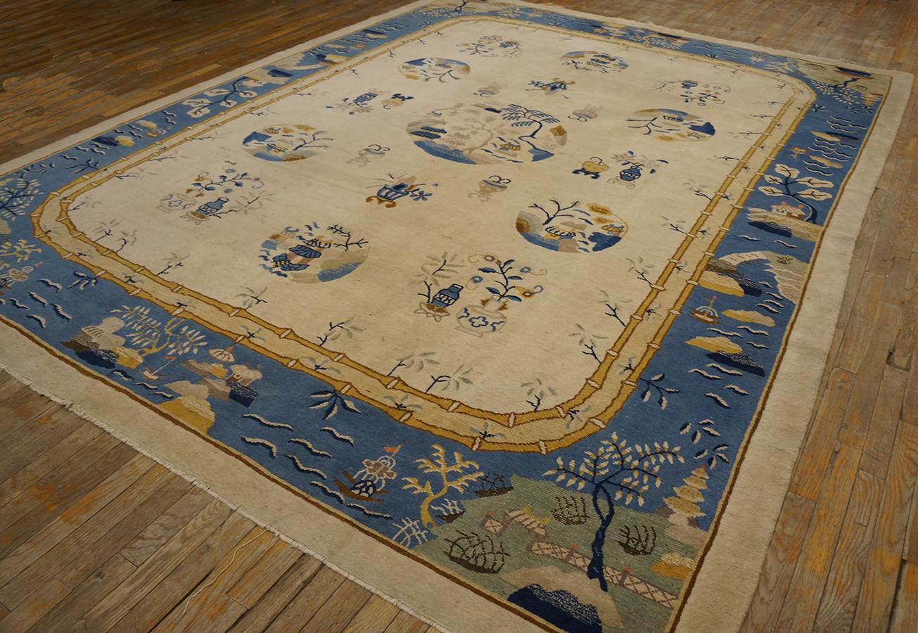 Antique Chinese, Peking Rugs 9' 0'' x 11' 8'' For Sale 1