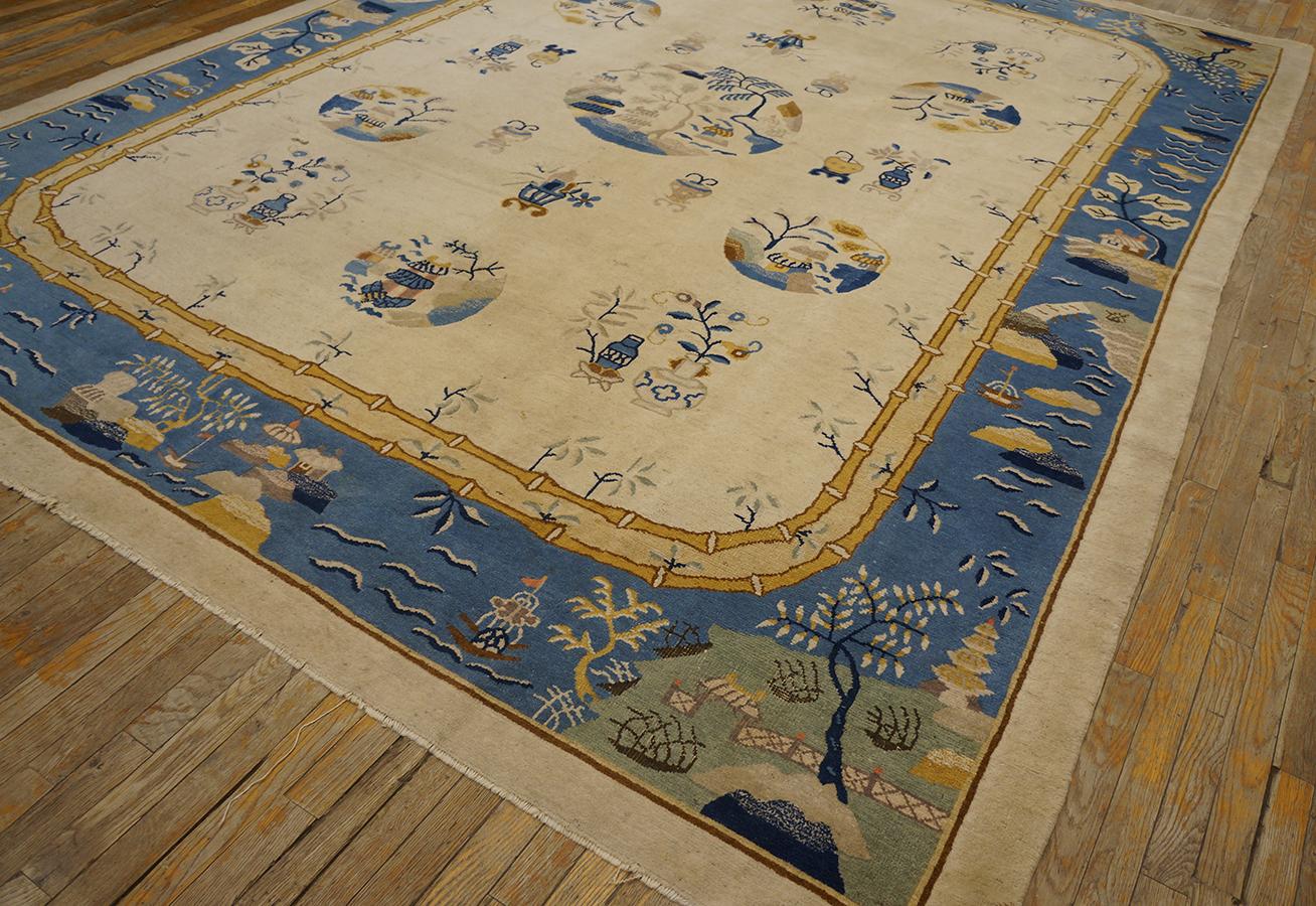 Early 20th Century Chinese Peking Carpet ( 9'' x 11'8'' - 274 x 356 ) For Sale 4