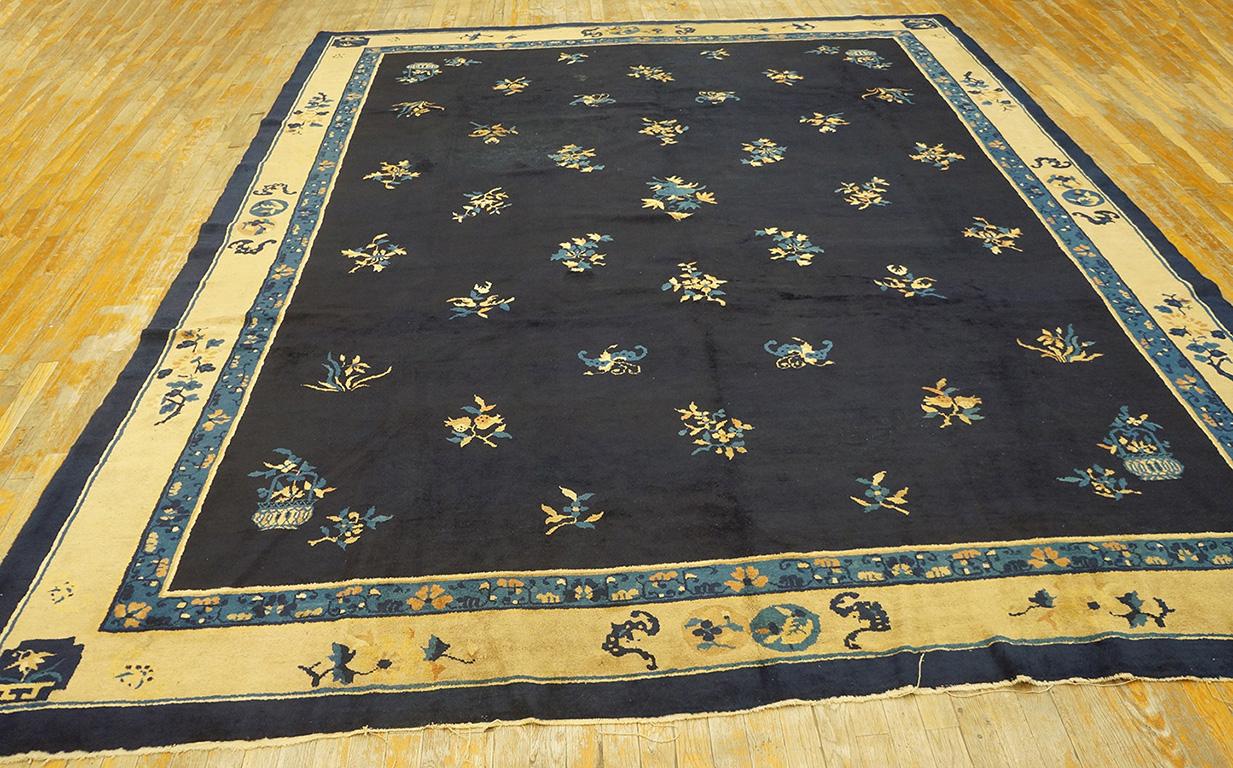Wool Late 19th Century Chinese Peking Carpet ( 9'6