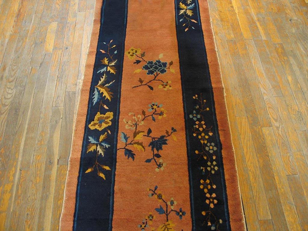 Hand-Knotted 1920s Chinese Art Deco Carpet ( 2'6