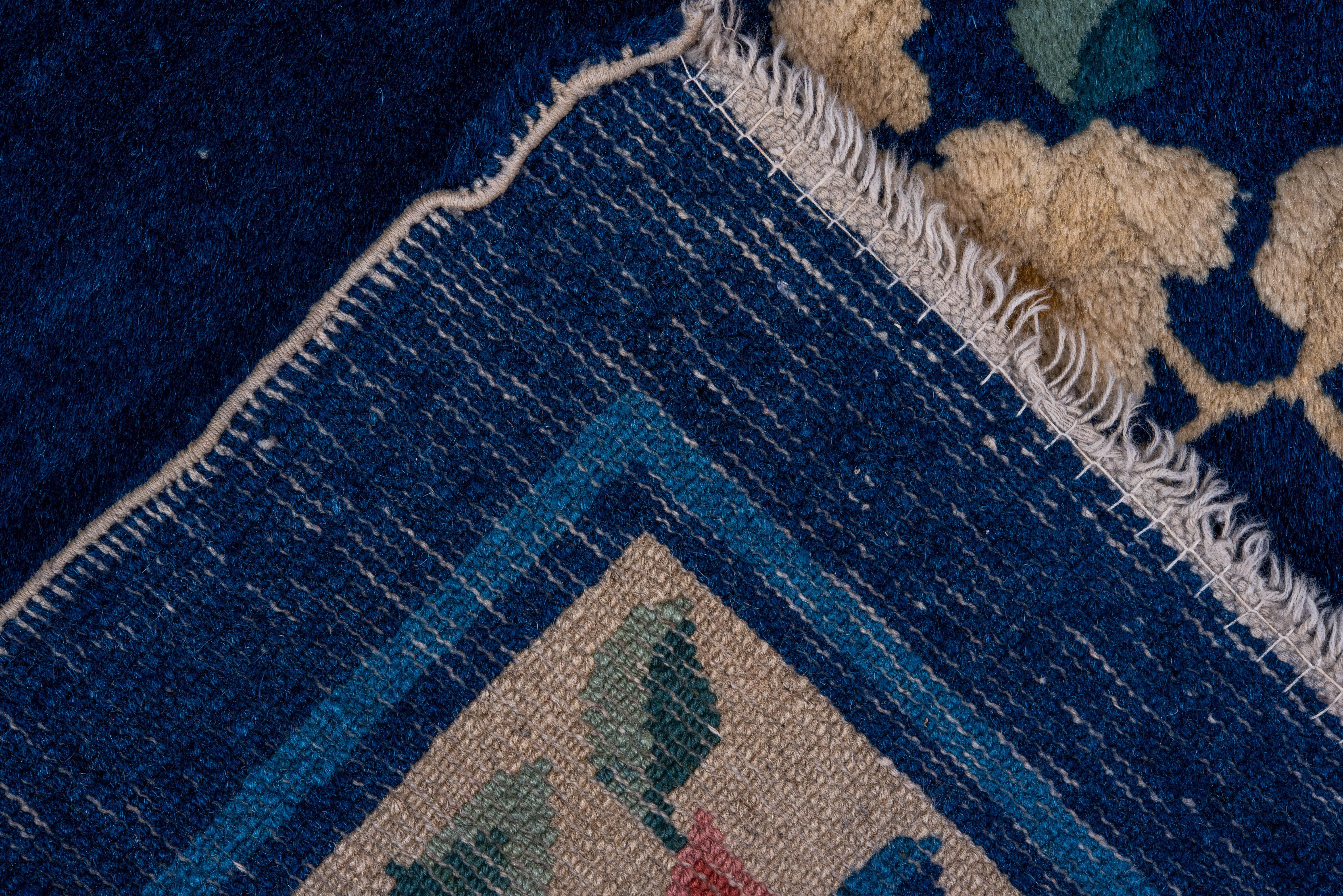 tapis chinois ancien bleu