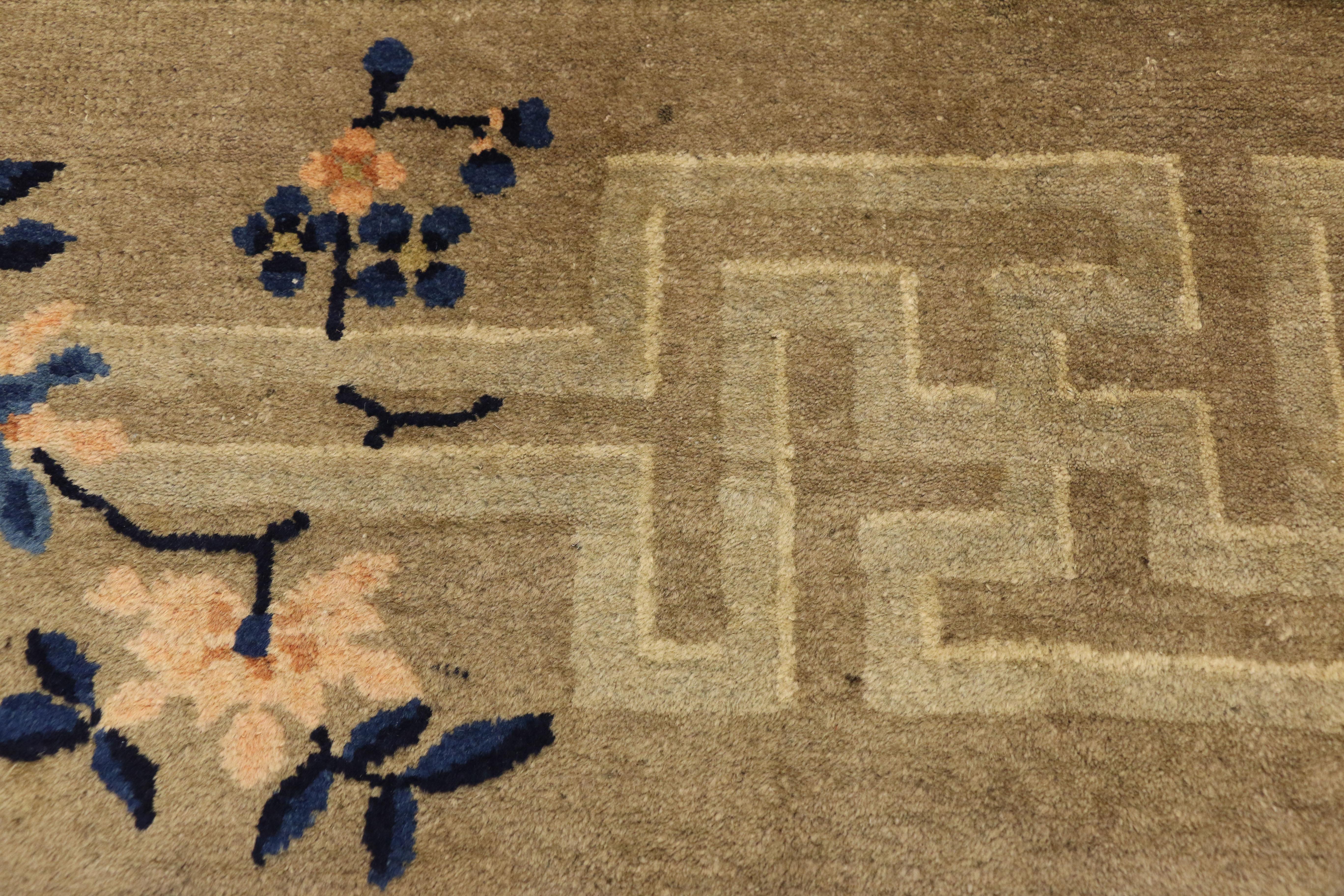 Hand-Knotted Antique Chinese Peking Wedding Rug with Chinoiserie Style, 11'01 x 15'05 For Sale