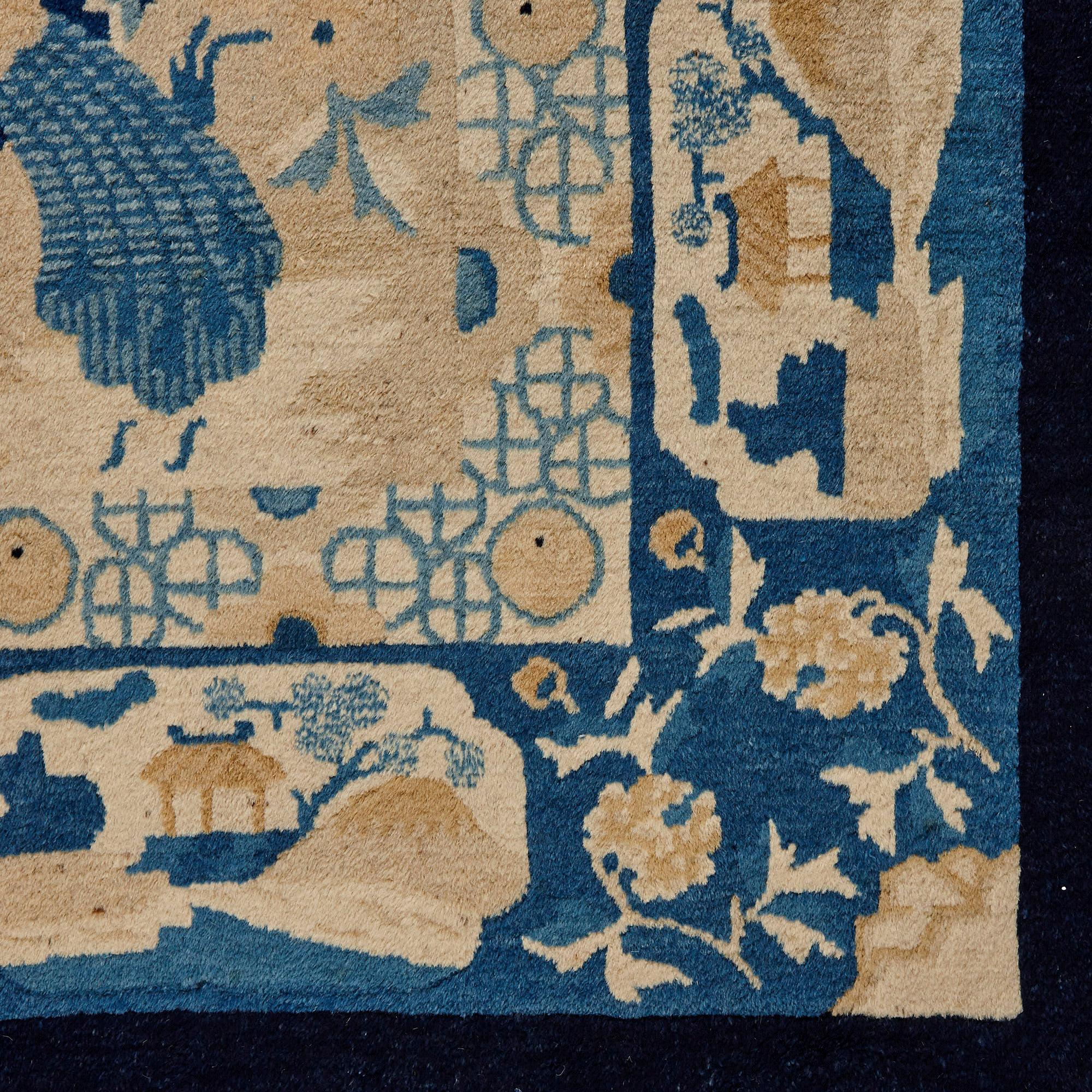 Alfombra china antigua de lana de Pekín siglo XIX en venta