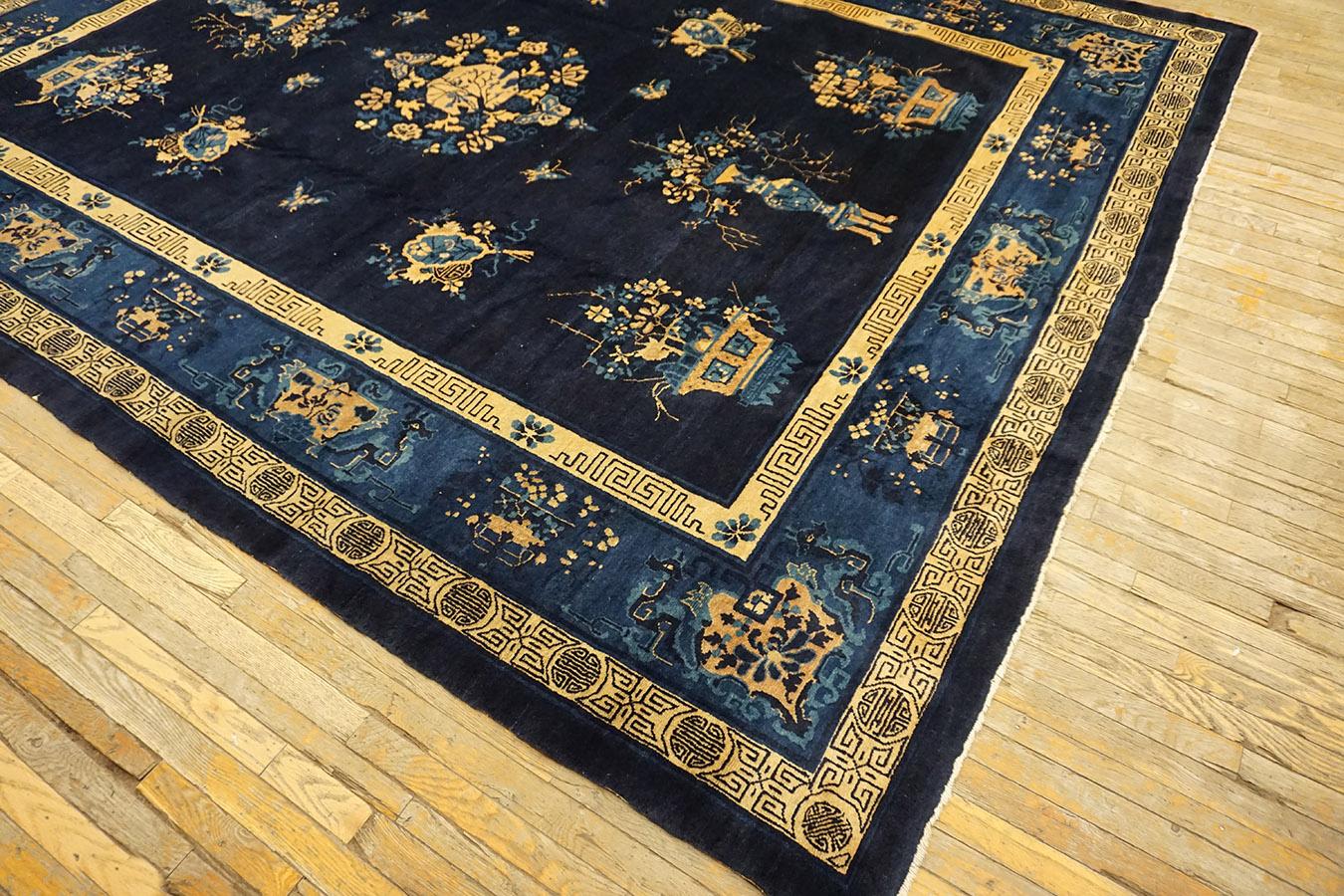 Wool Early 20th Century Chinese Perking Carpet ( 9' x 11'8'' - 275 x 355 ) For Sale