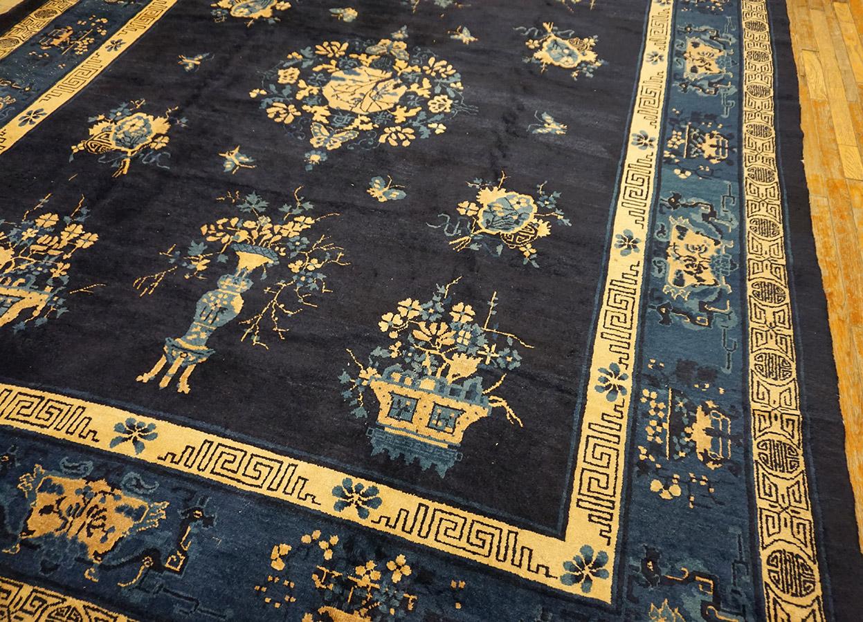 Early 20th Century Chinese Perking Carpet ( 9' x 11'8'' - 275 x 355 ) For Sale 3