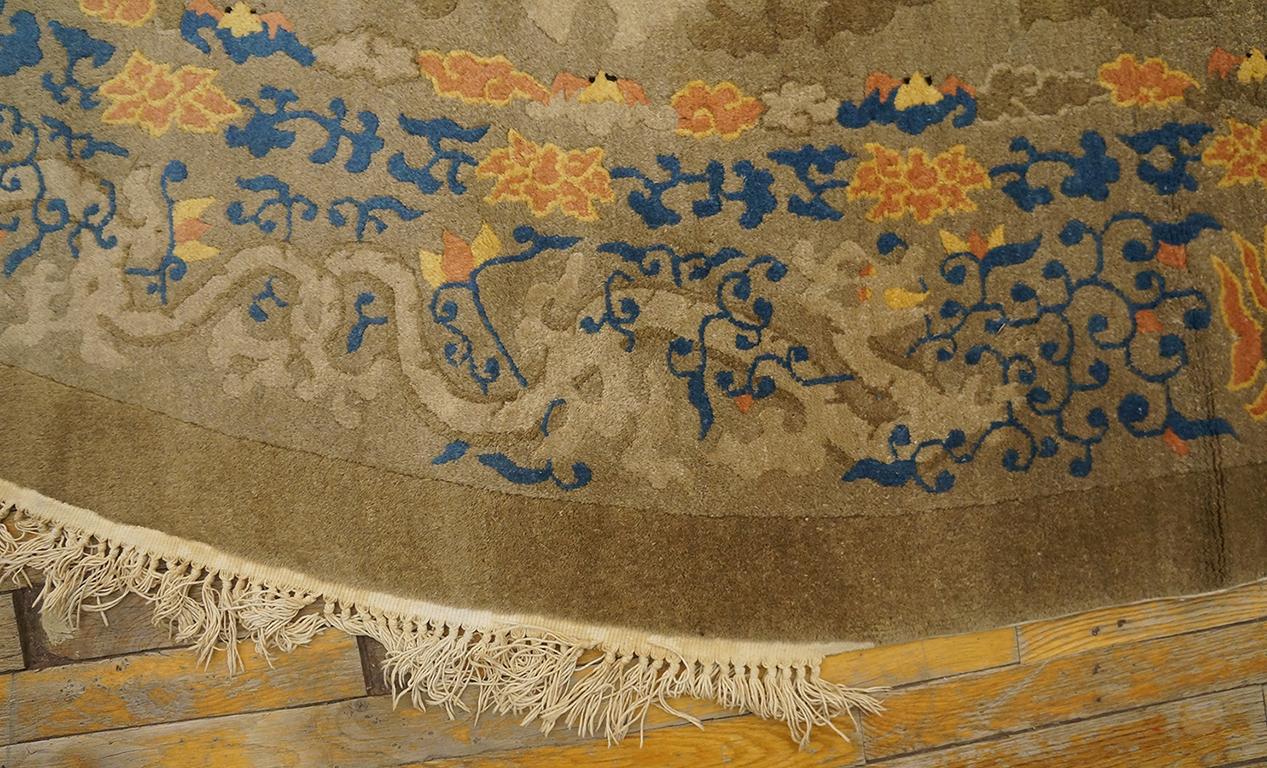 Tapis chinois ovale de la fin du 19ème siècle ( 9' x 11' 8