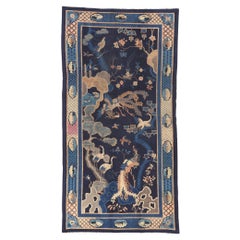 Used Chinese Pictorial Rug, Bai Niao Chao Feng, Birds Saluting the Phoenix