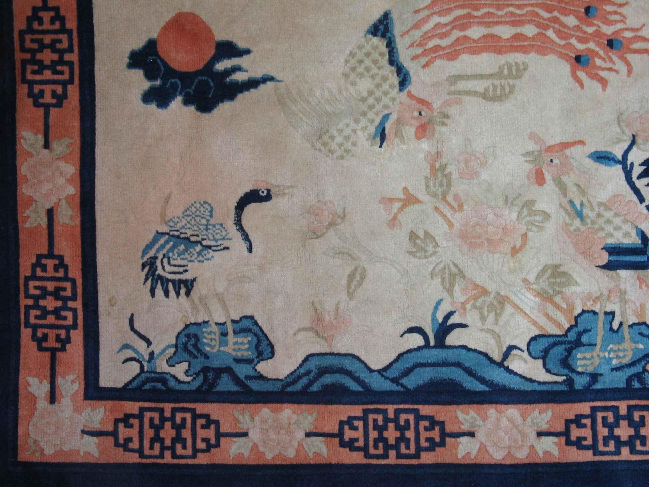 Chinese Export Antique Chinese Pictorial Rug, First Quarter of the 20th Century For Sale