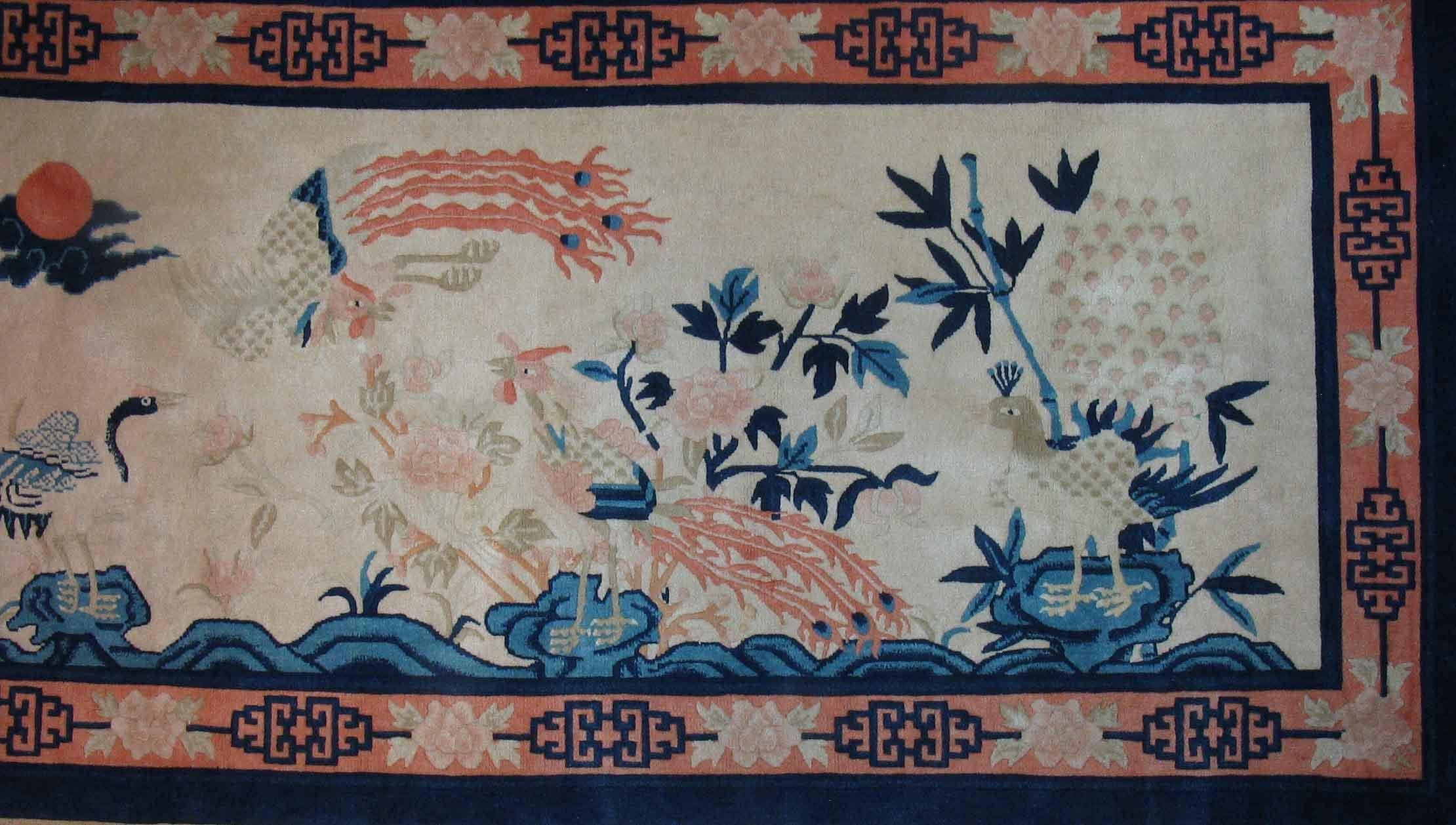 Tissage Tapis pictural chinois ancien, premier quart du XXe siècle en vente
