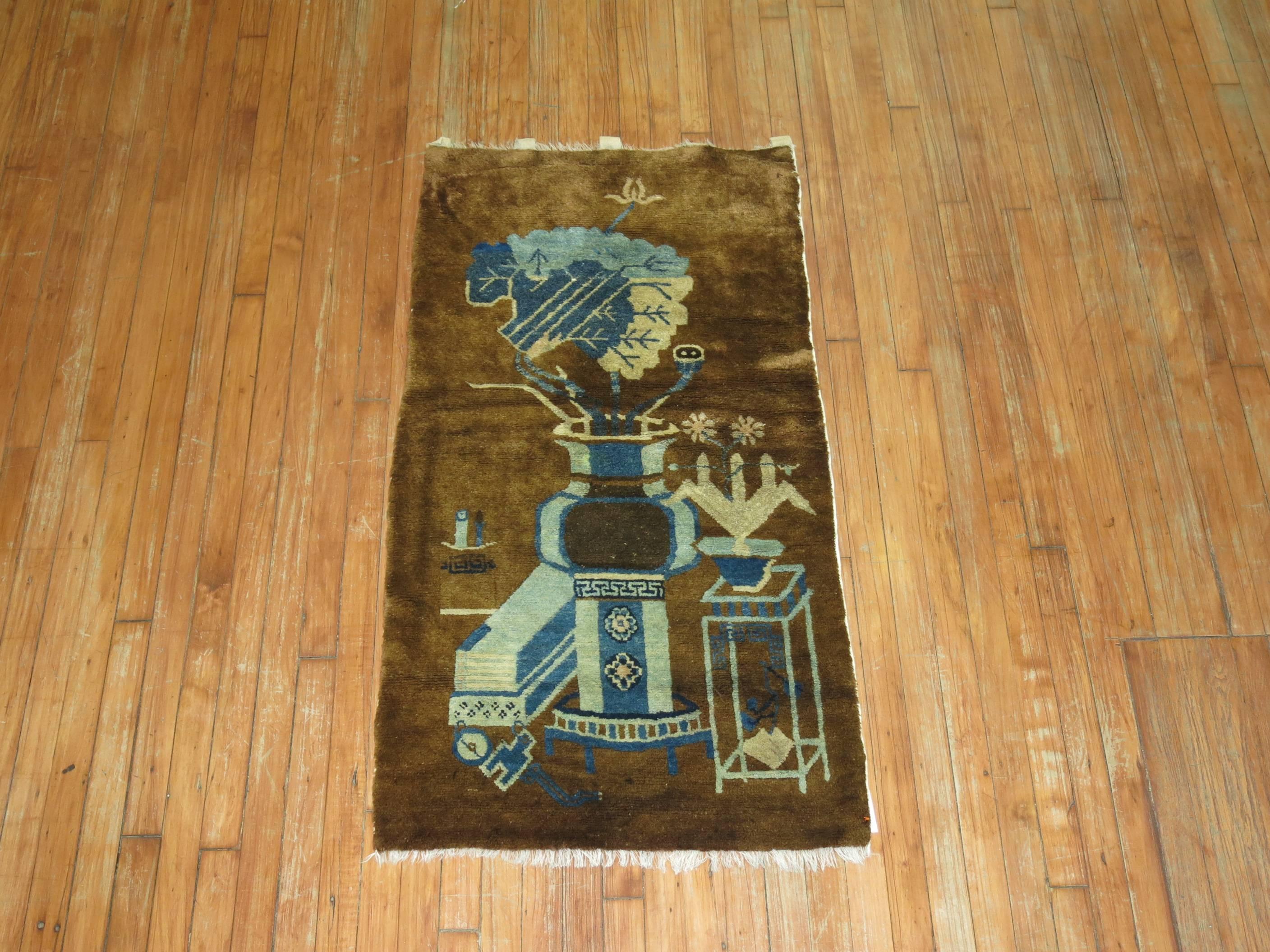 A 20th century Chinese Pictorial scenery rug.