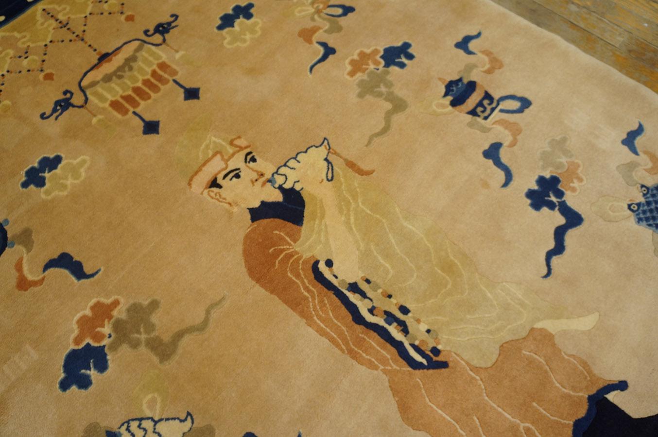 Vintage 1980s Chinese Peking Pillar Carpet ( 4' x 7' - 122 x 213 ) For Sale 1
