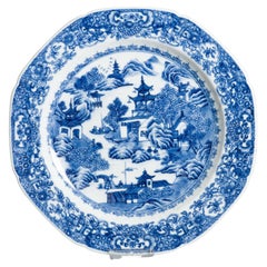 Antique Chinese Plate - Qianlong 1750 - Flowers - Porcelain Qing Dynasty China